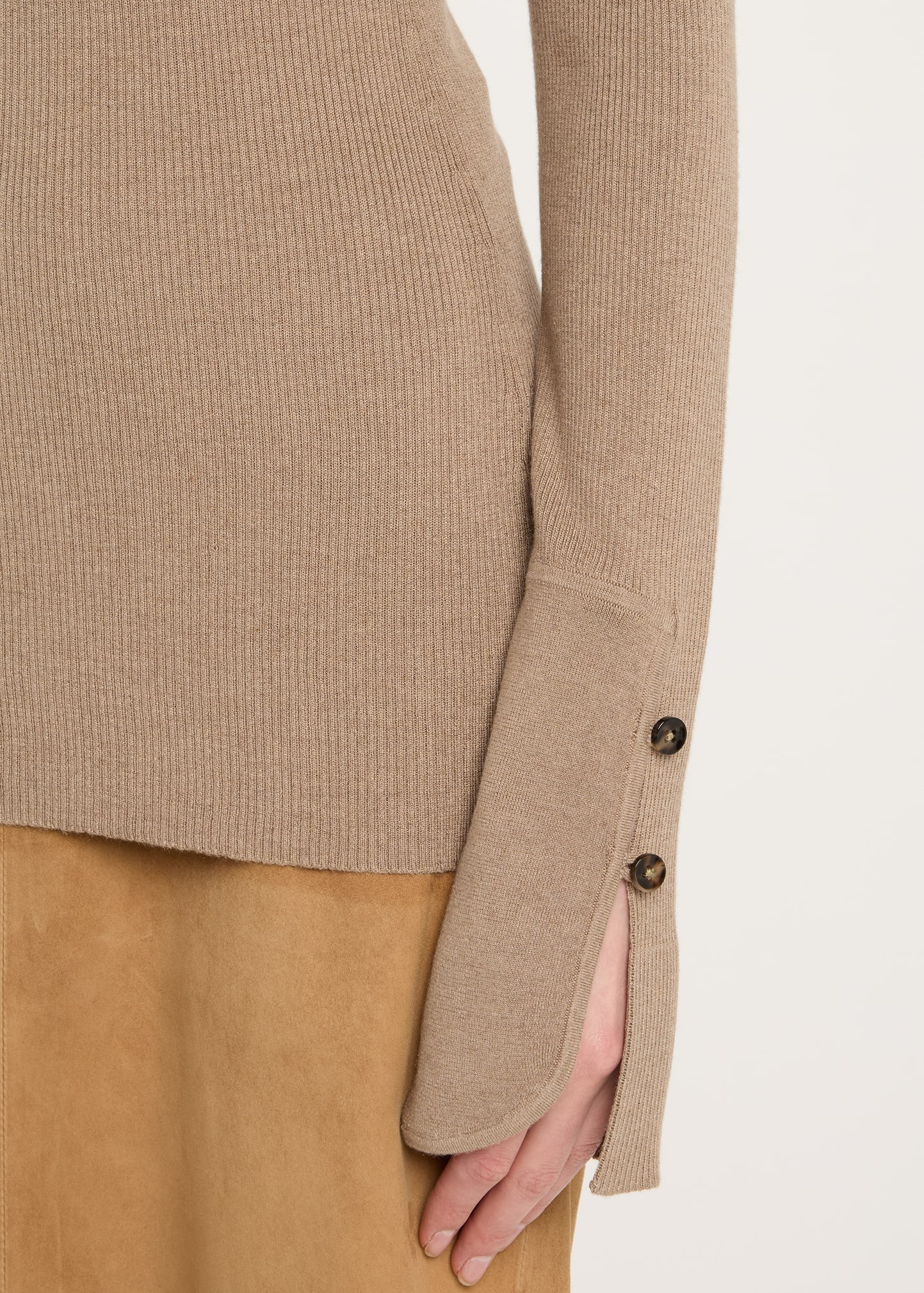 Belle Ribbed Silk Cashmere Turtleneck - 5