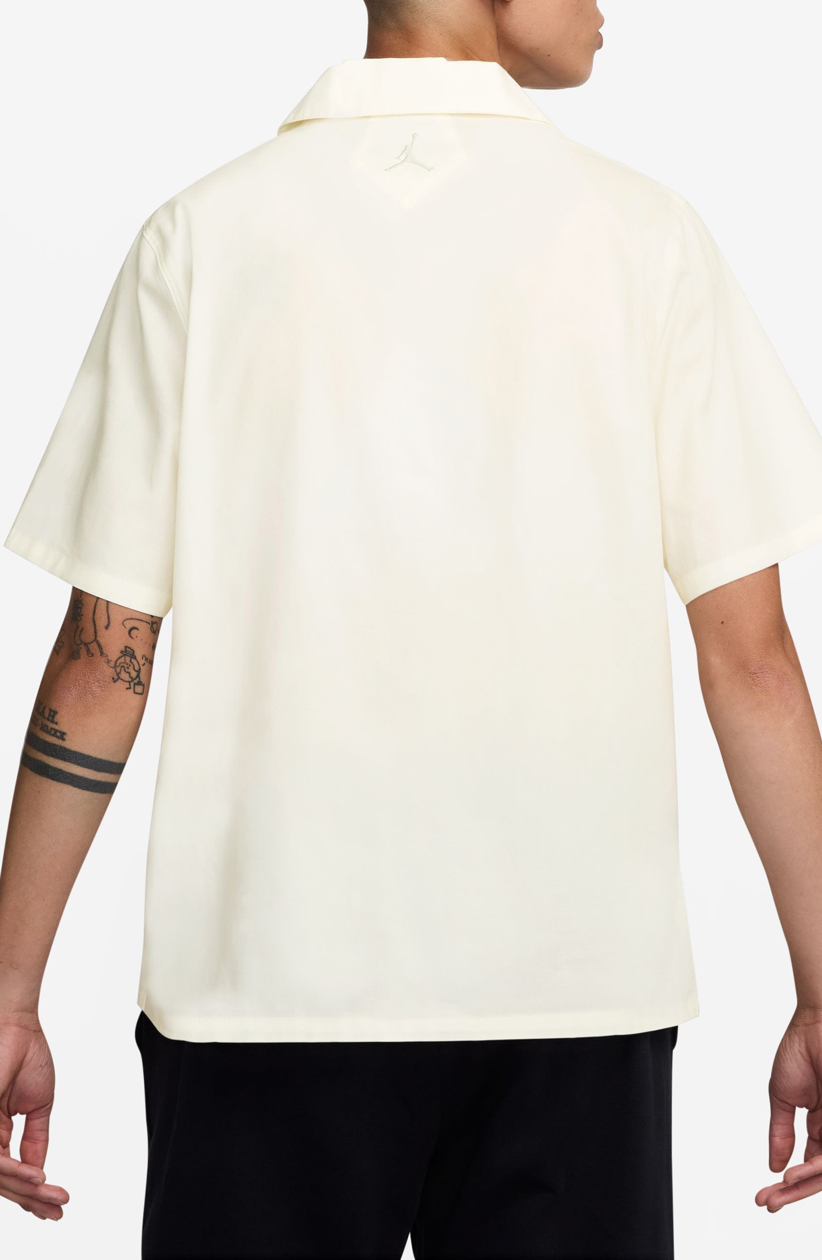 Jordan Rose Embroidered Cotton Camp Shirt in Sail at Nordstrom - 2