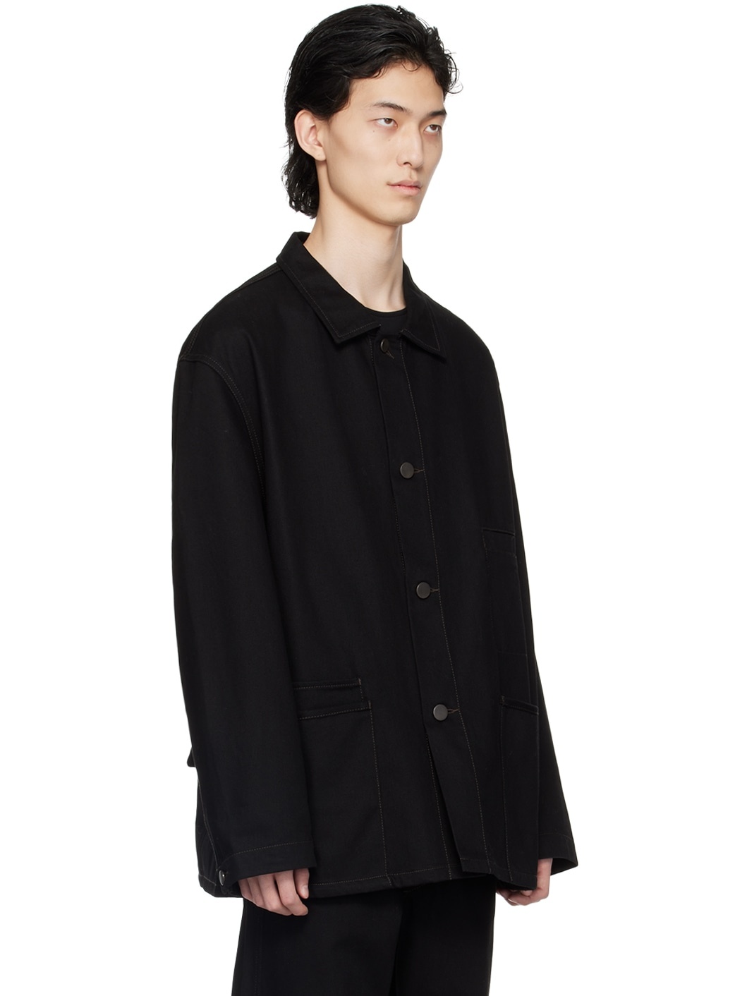 Black Workwear Denim Jacket - 2