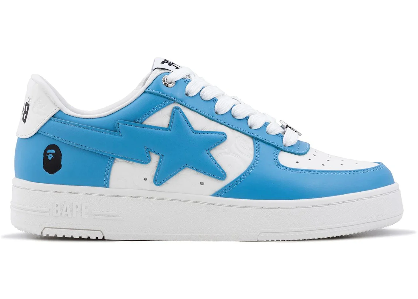 A Bathing Ape Bape Sta Low #3 White Blue Cloud Camo - 1