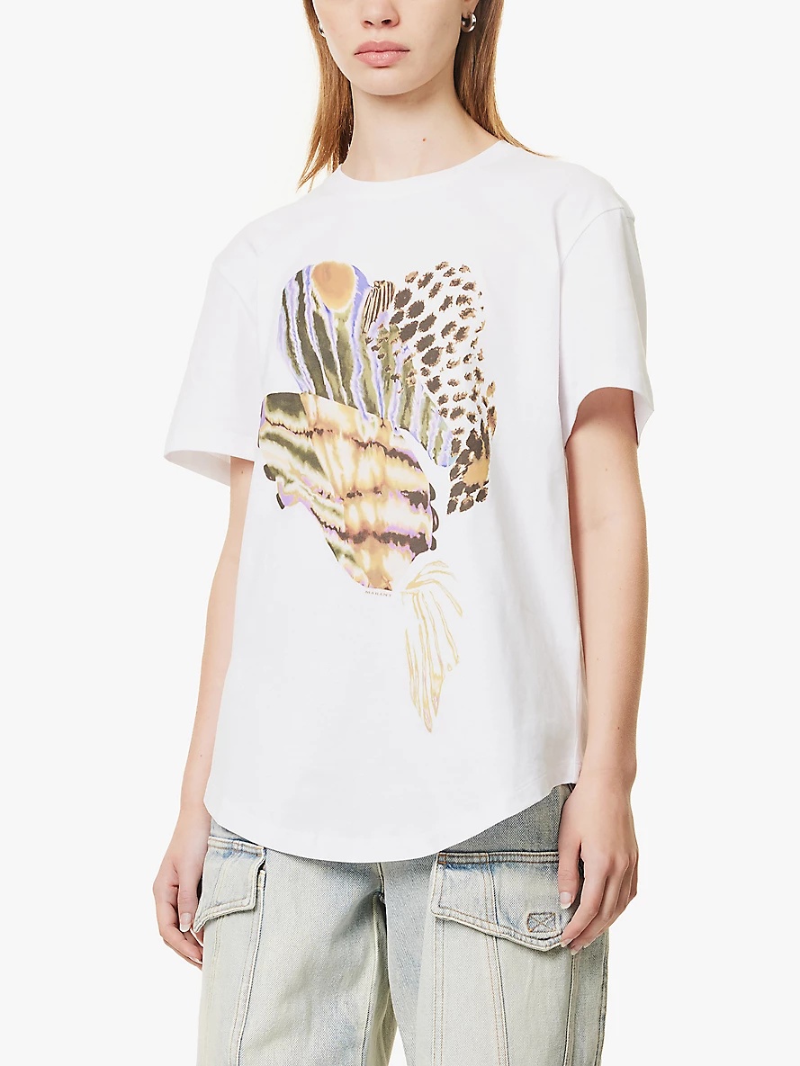 Edwige graphic-print short-sleeve cotton-jersey T-shirt - 3