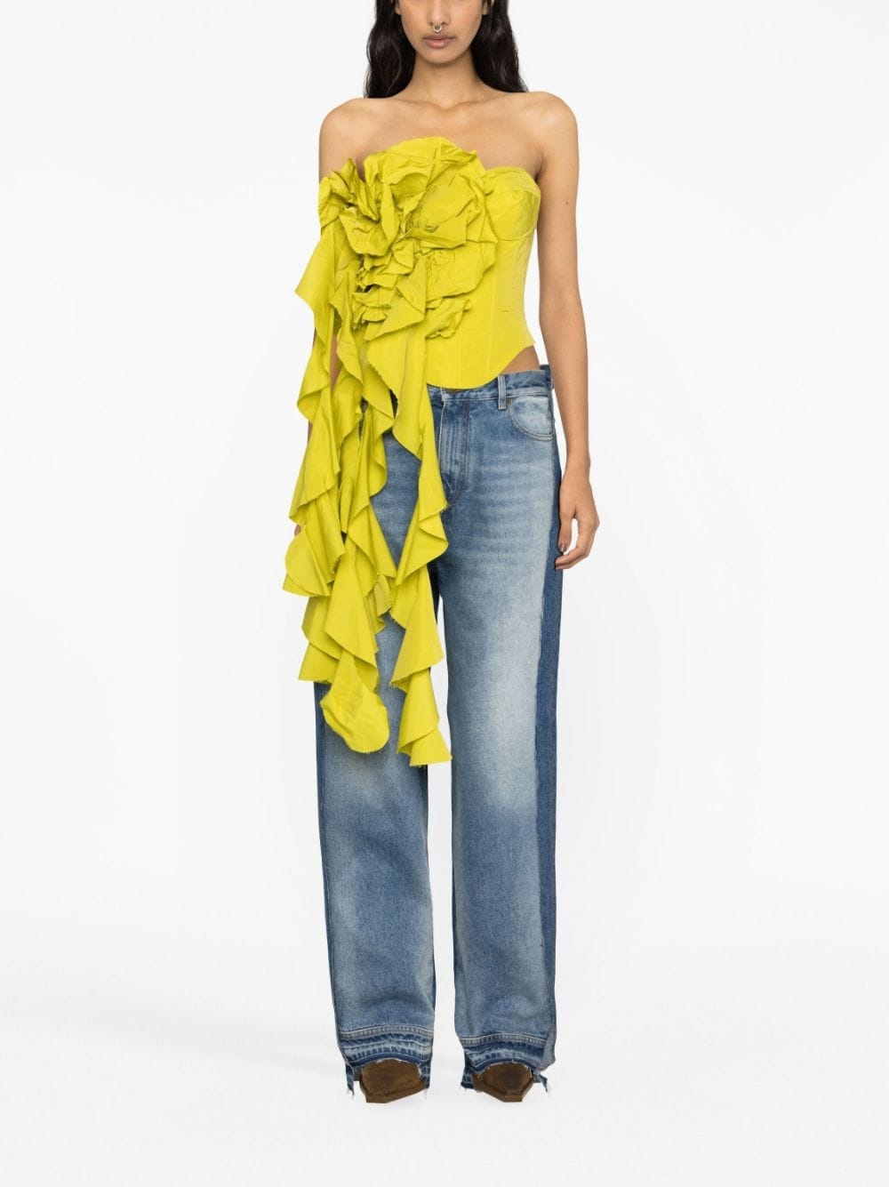 panelled wide-leg jeans - 2