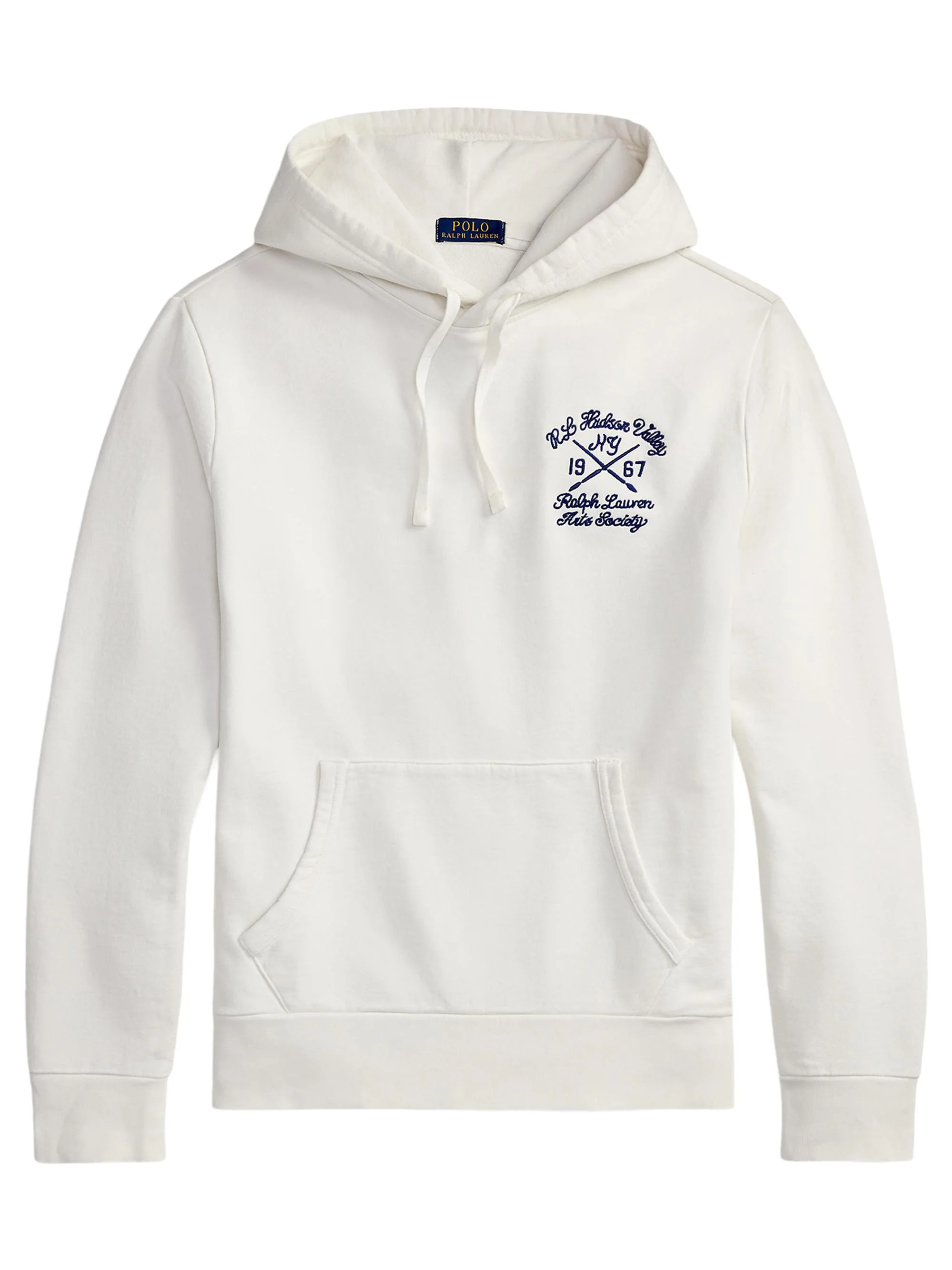 Men's Arts Society Embroidered Cotton Hoodie - Deckwash White - 1