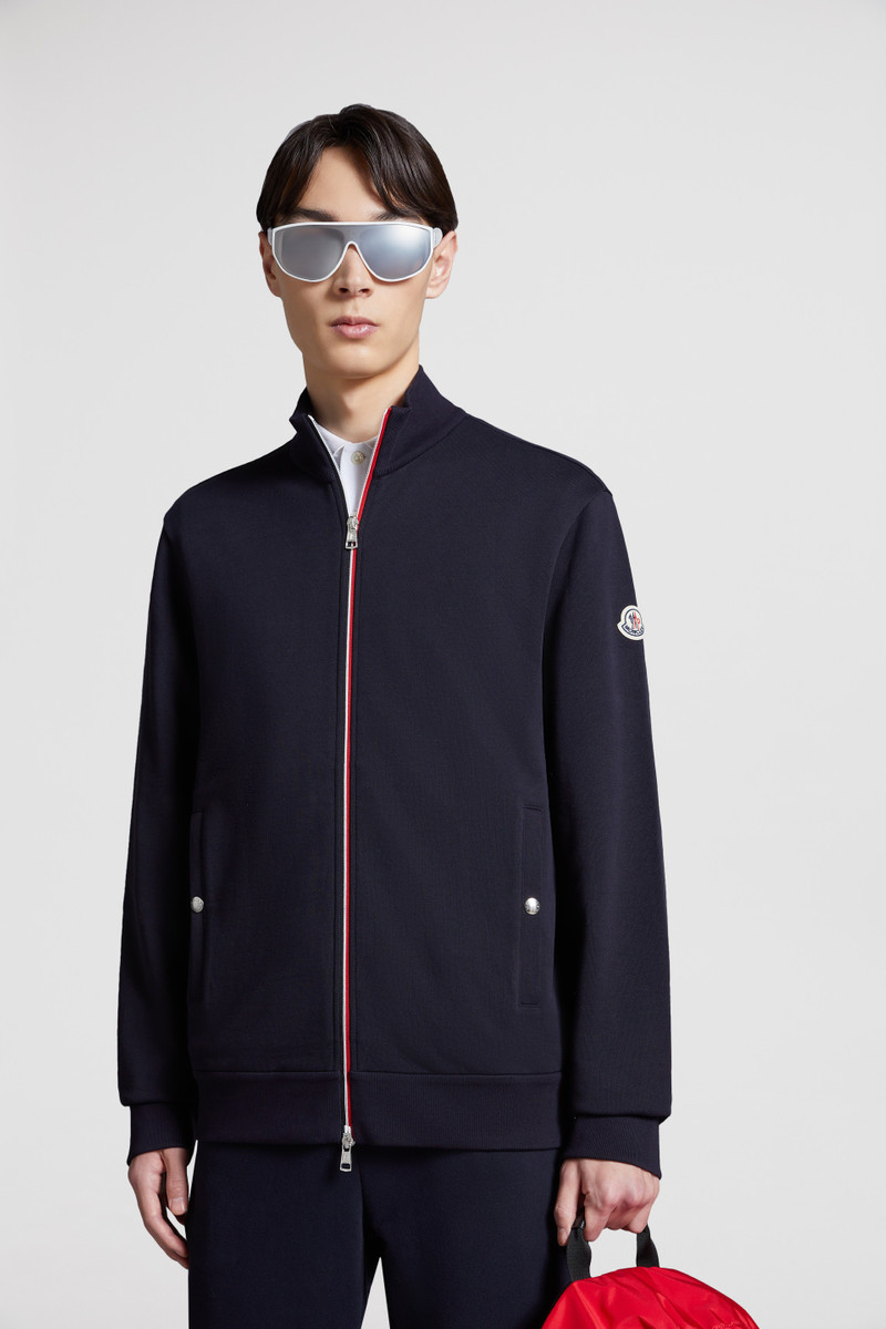 Moncler Tricolor-Trimmed Cotton Zip-Up Sweatshirt outlook