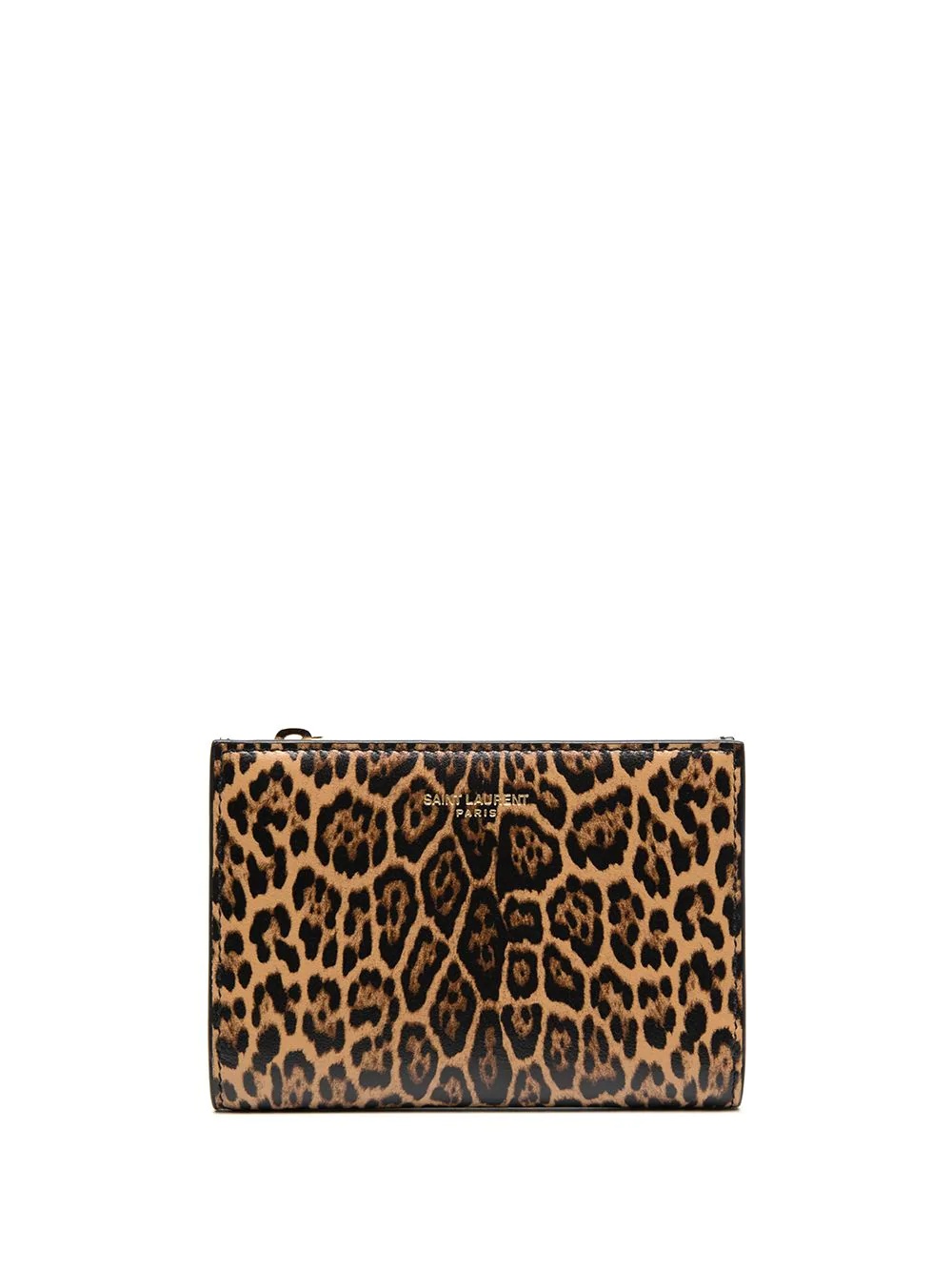 leopard-print bi-fold zip wallet - 1