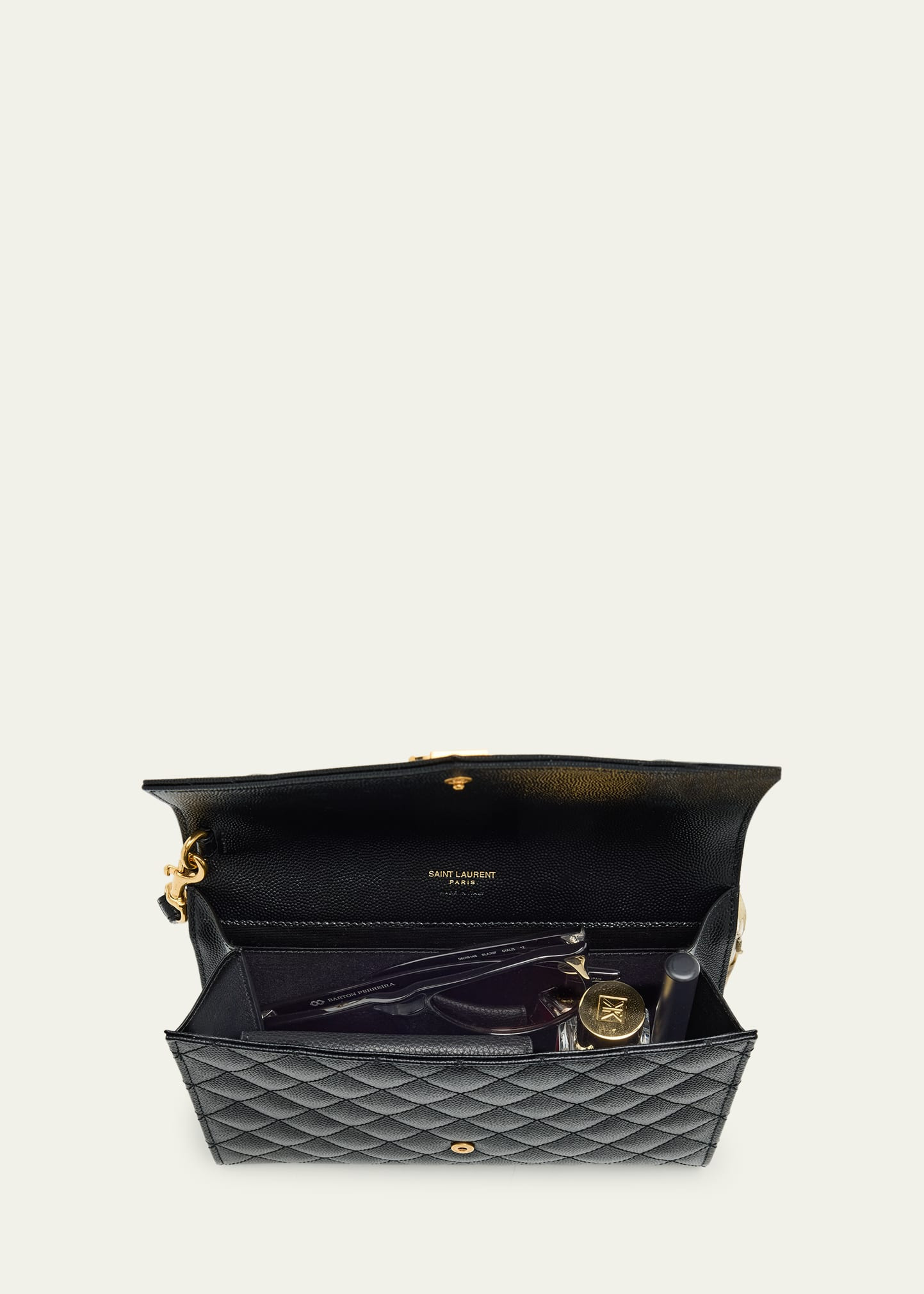 YSL Monogram Quilted Envelope Clutch Bag - 5