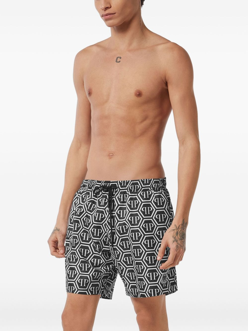 monogram hexagon swim shorts - 2