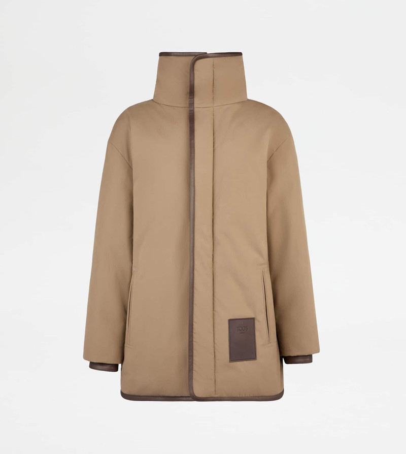 JACKET WITH LEATHER INSERTS - BROWN 1