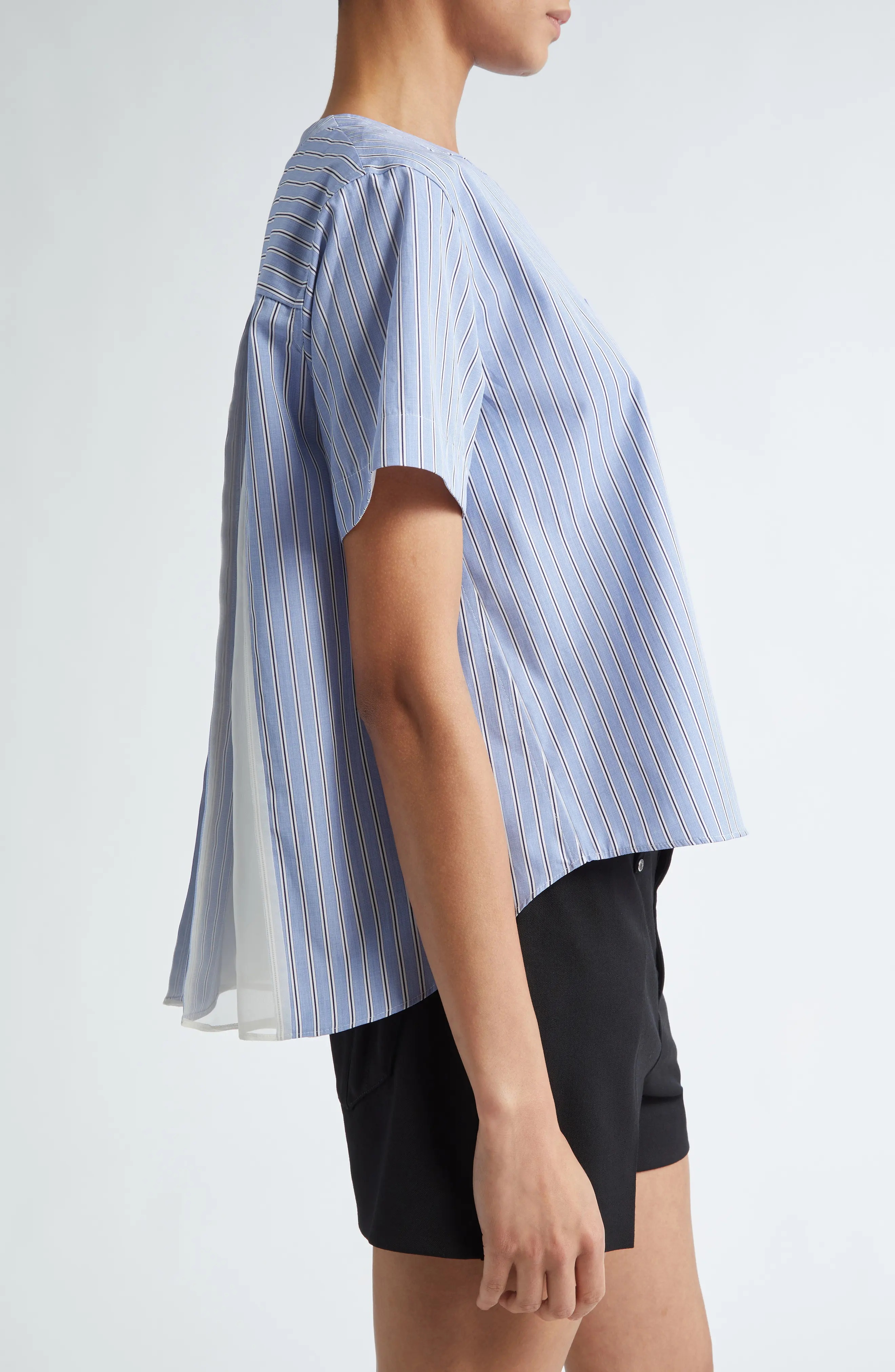 ■sacai■サカイ■Thomas Mason Stripe Mixed Media Top■ Sacai x Thomas Mason Stripe Mixed Media Top | Nordstrom