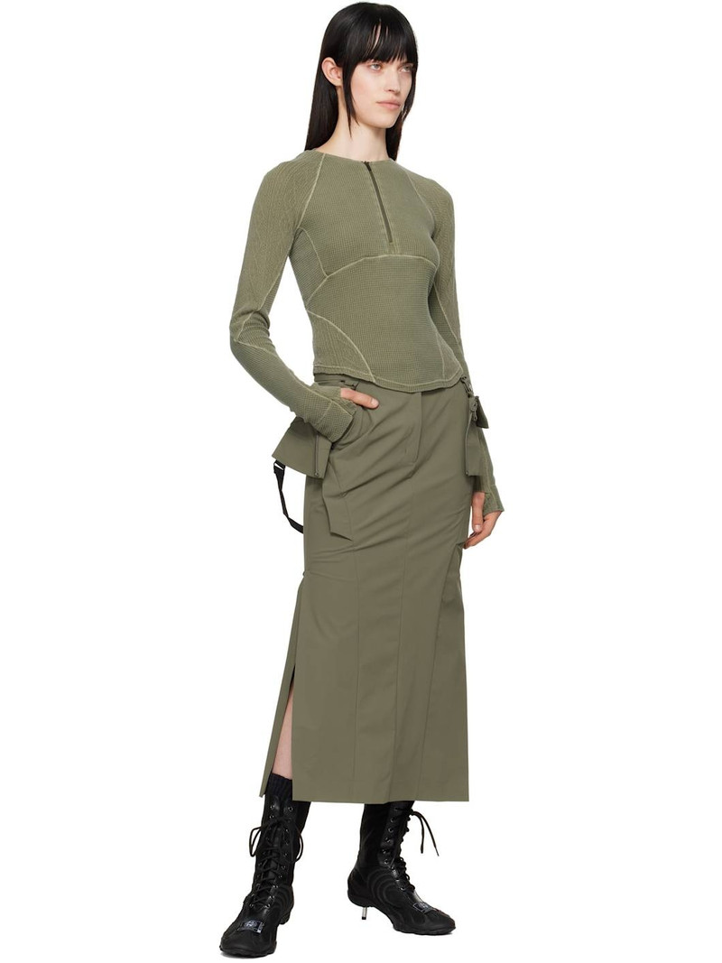 HYEIN SEO Khaki Half-Zip Raglan T-shirt outlook