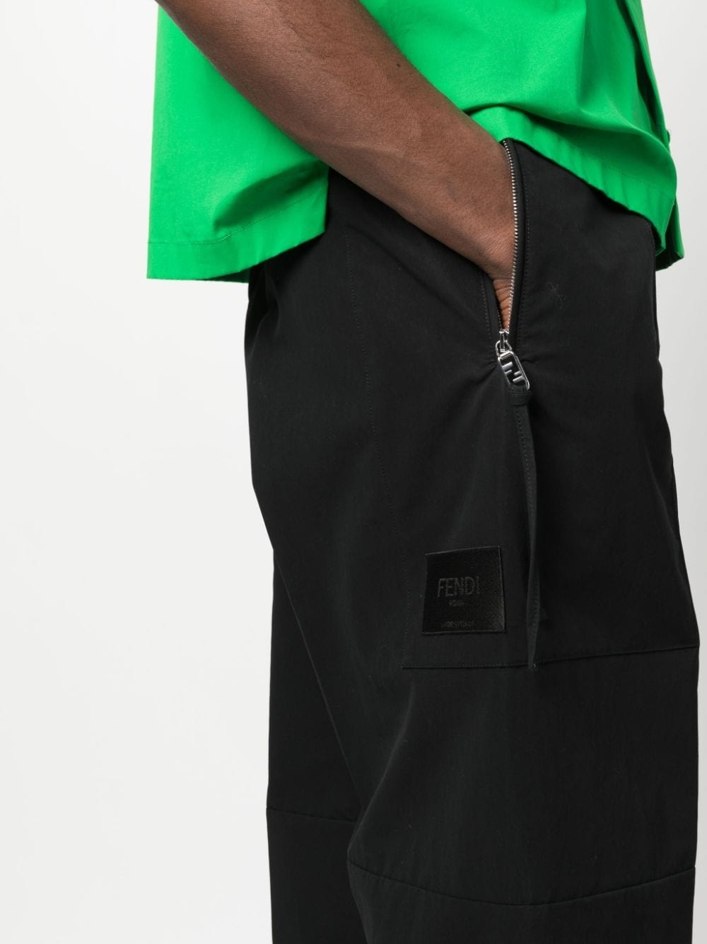 logo-patch wide-leg trousers - 5