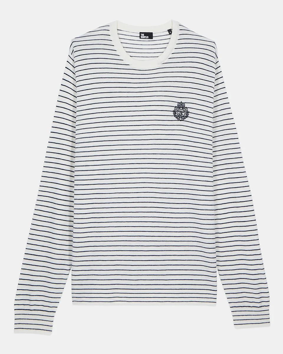 BLAZON STRIPED WOOL AND CASHMERE SWEATER - 1