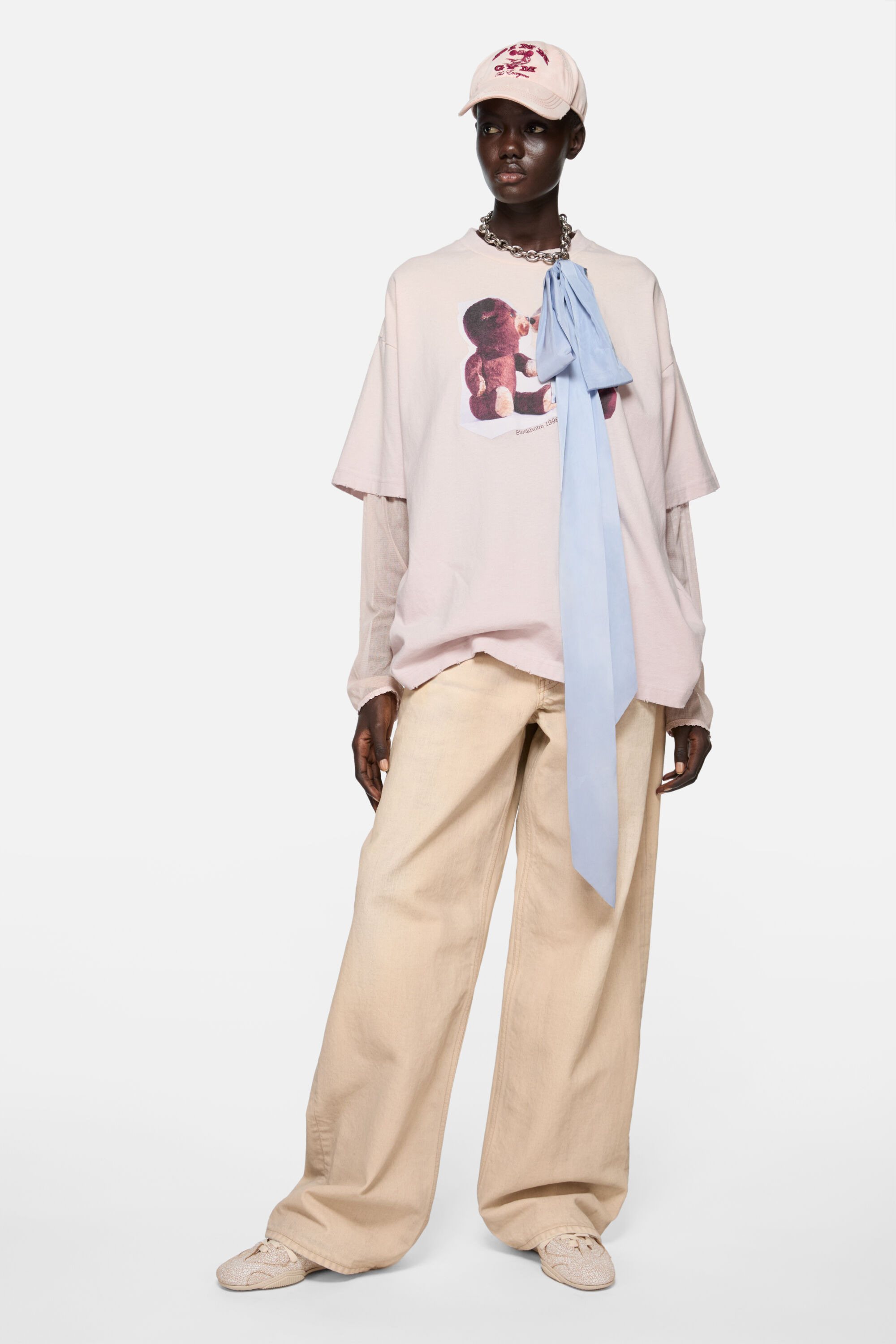 Layered print t-shirt - Violet pink - 3