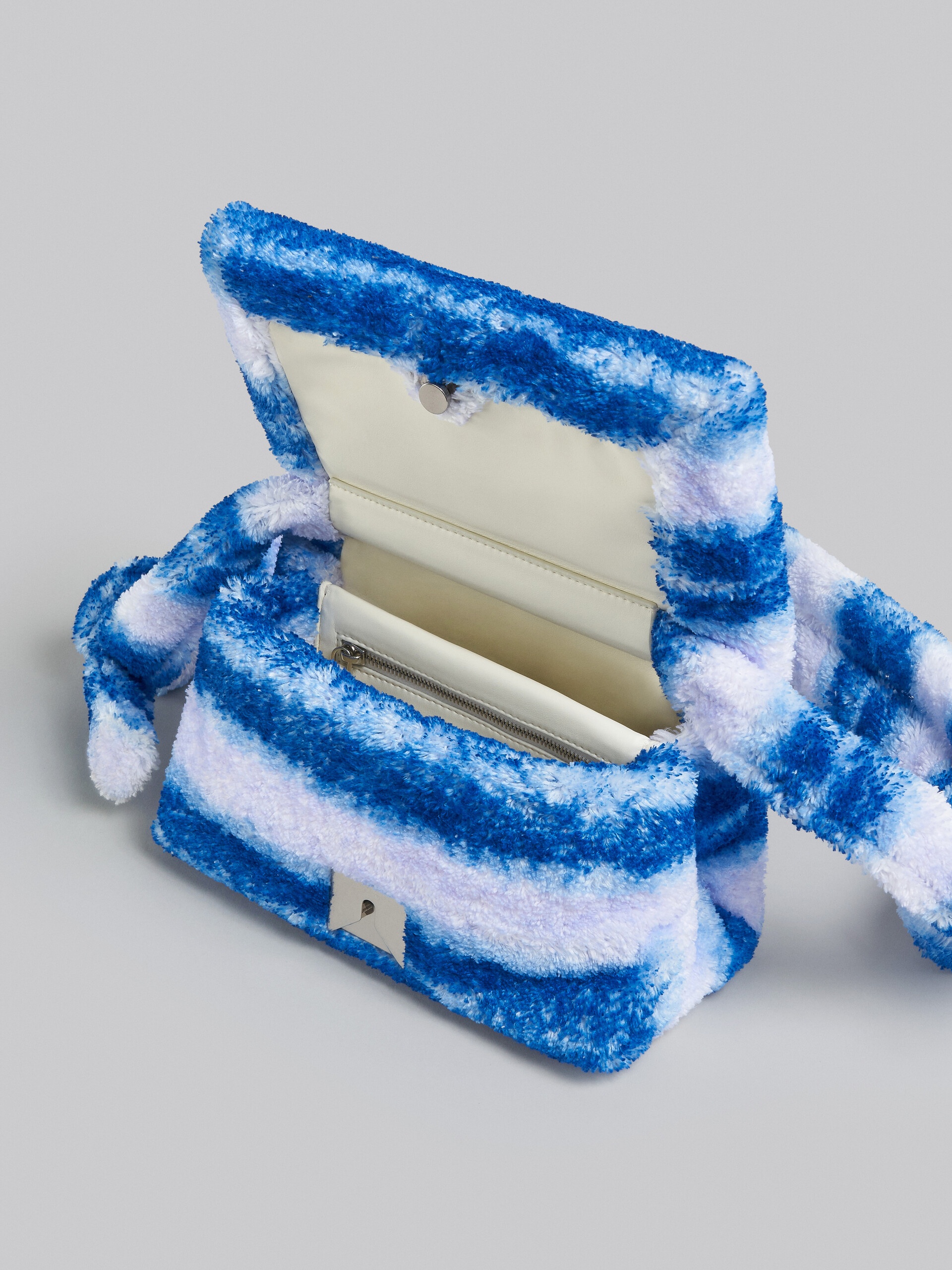 SMALL BLUE STRIPED TERRY PRISMA BAG - 4