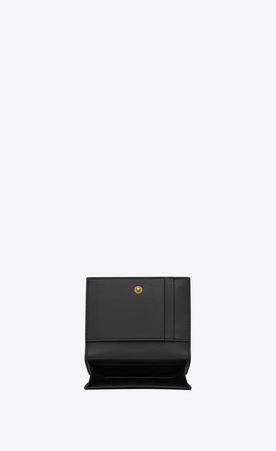 SAINT LAURENT tiny cassandre business card case in crocodile-embossed leather outlook