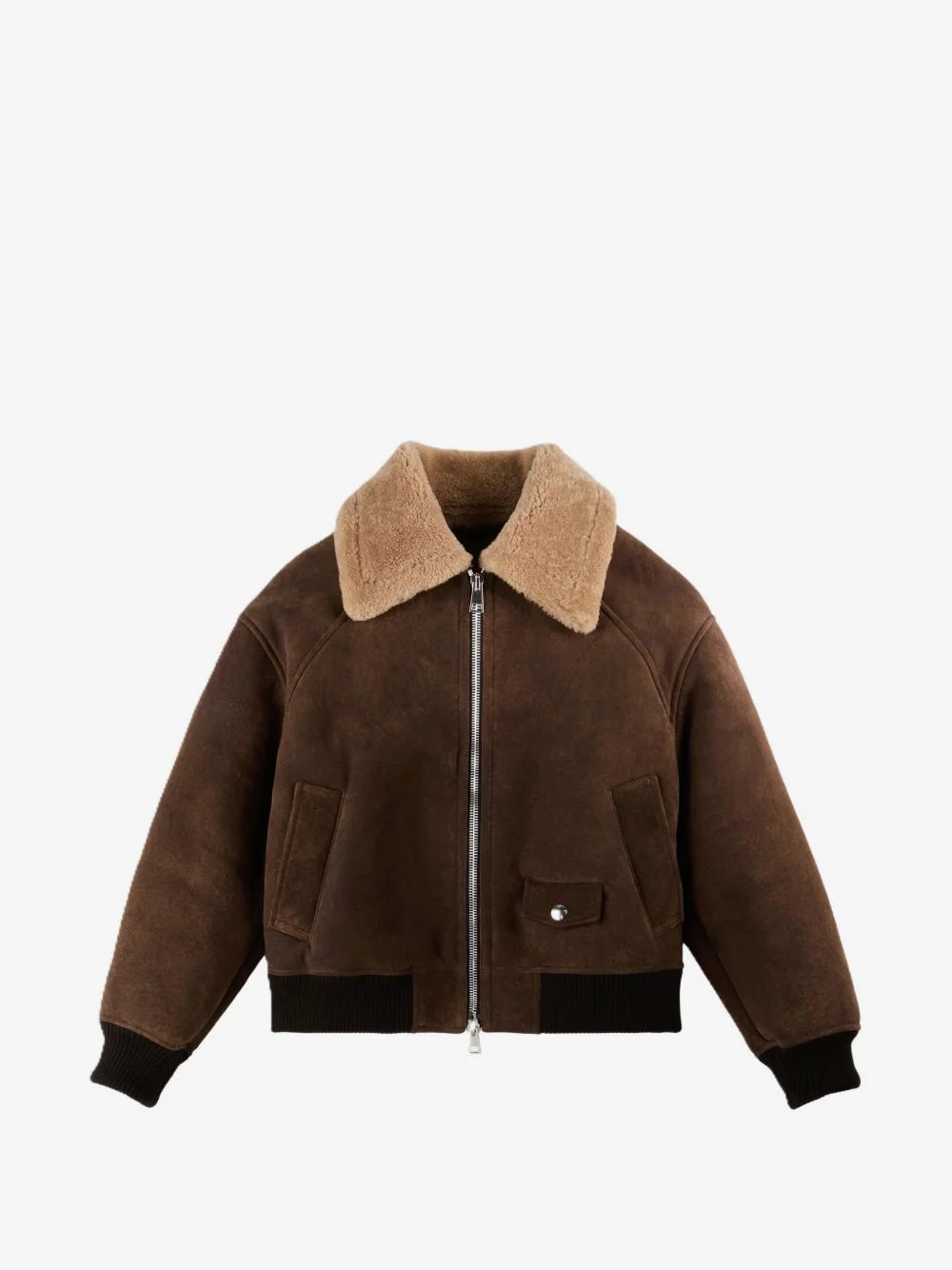 bomber jacket in waxed shearling - 1