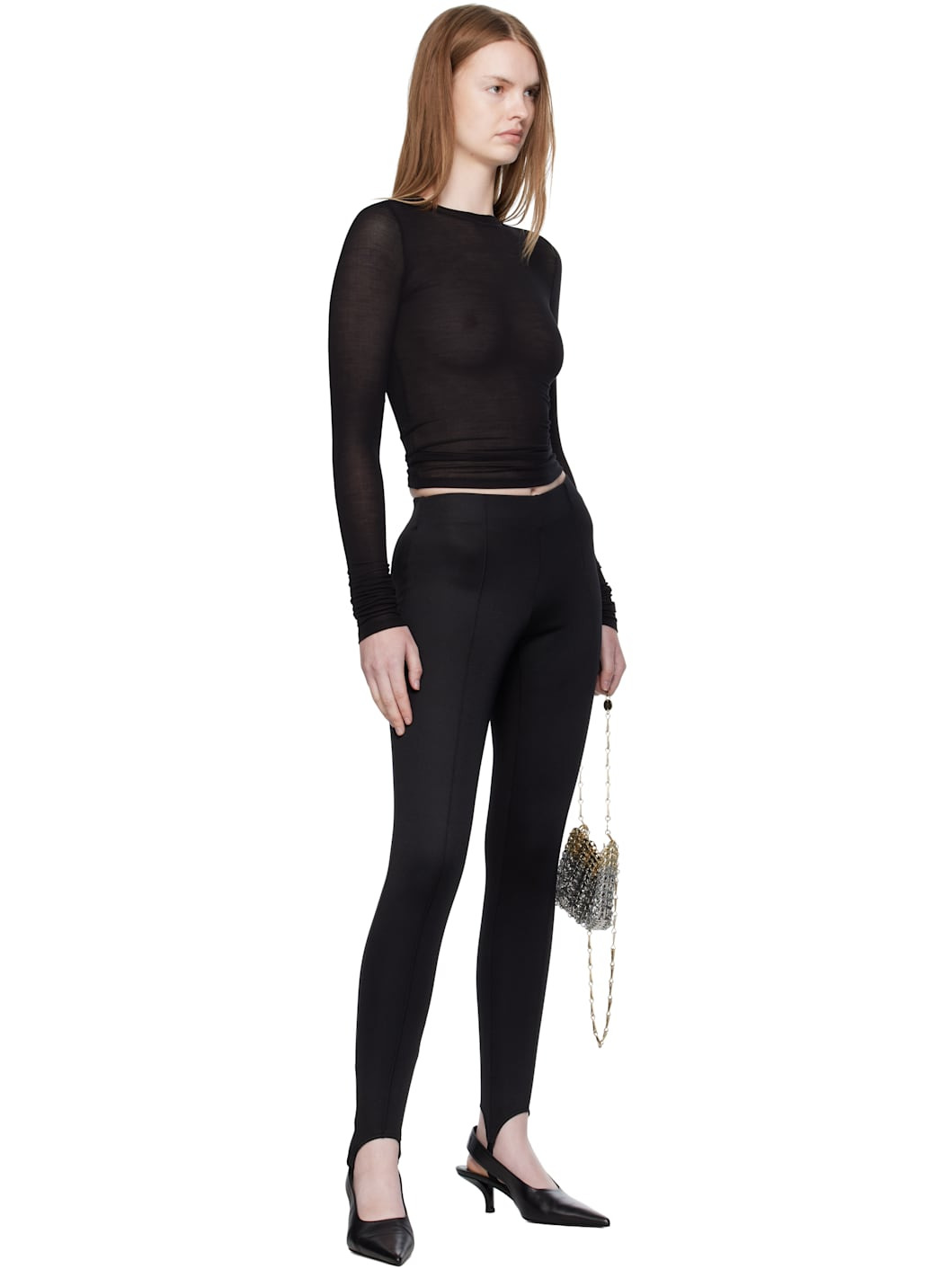 Black Elemental Sheer Long Sleeve T-shirt - 4