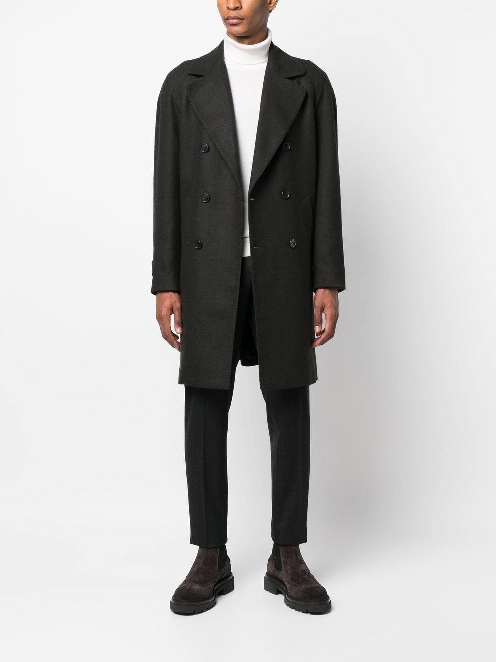 double-breasted wool coat - 2