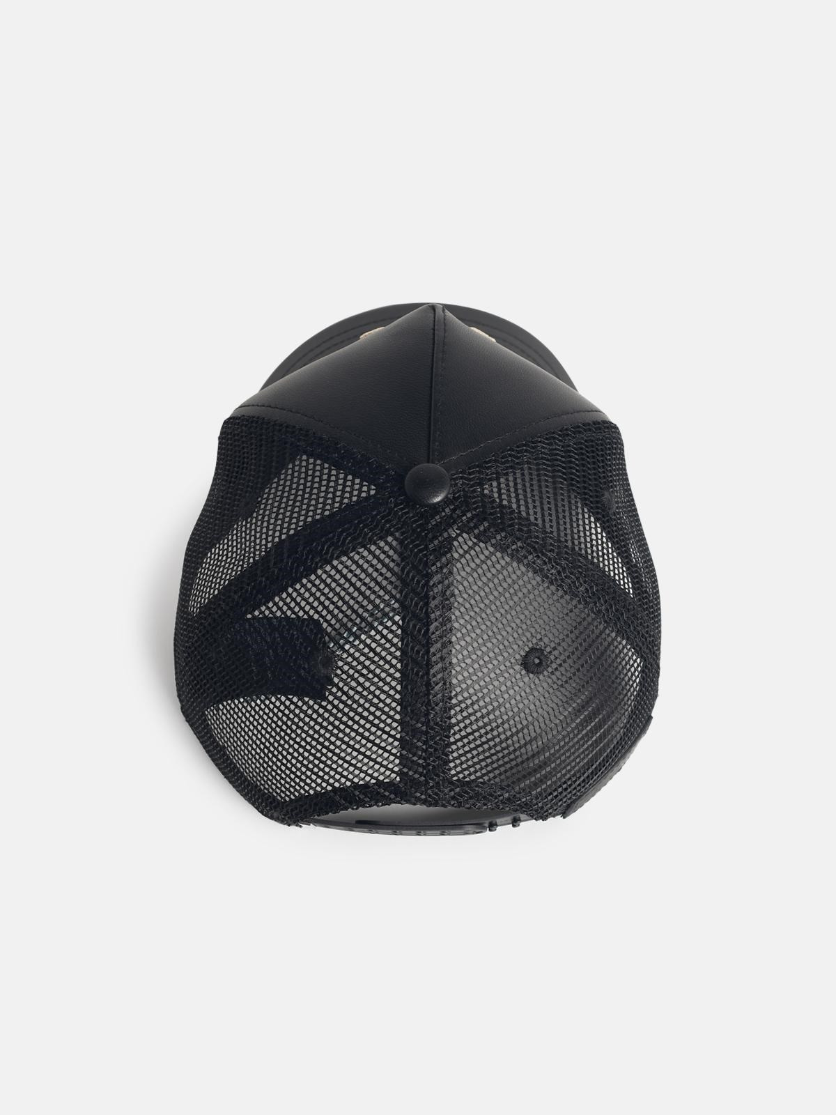 BLACK LEATHER CAP - 3