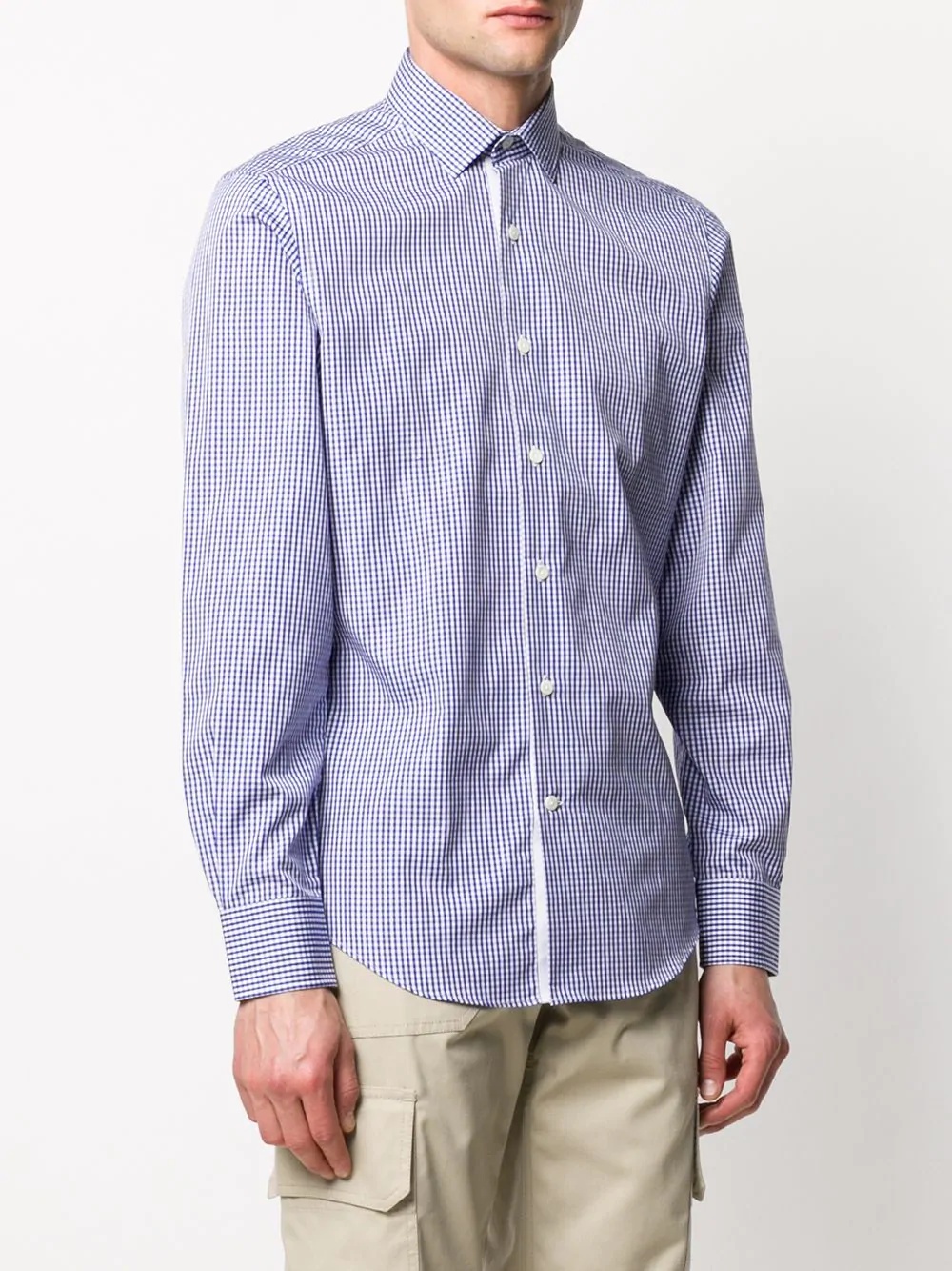 micro check print shirt - 3