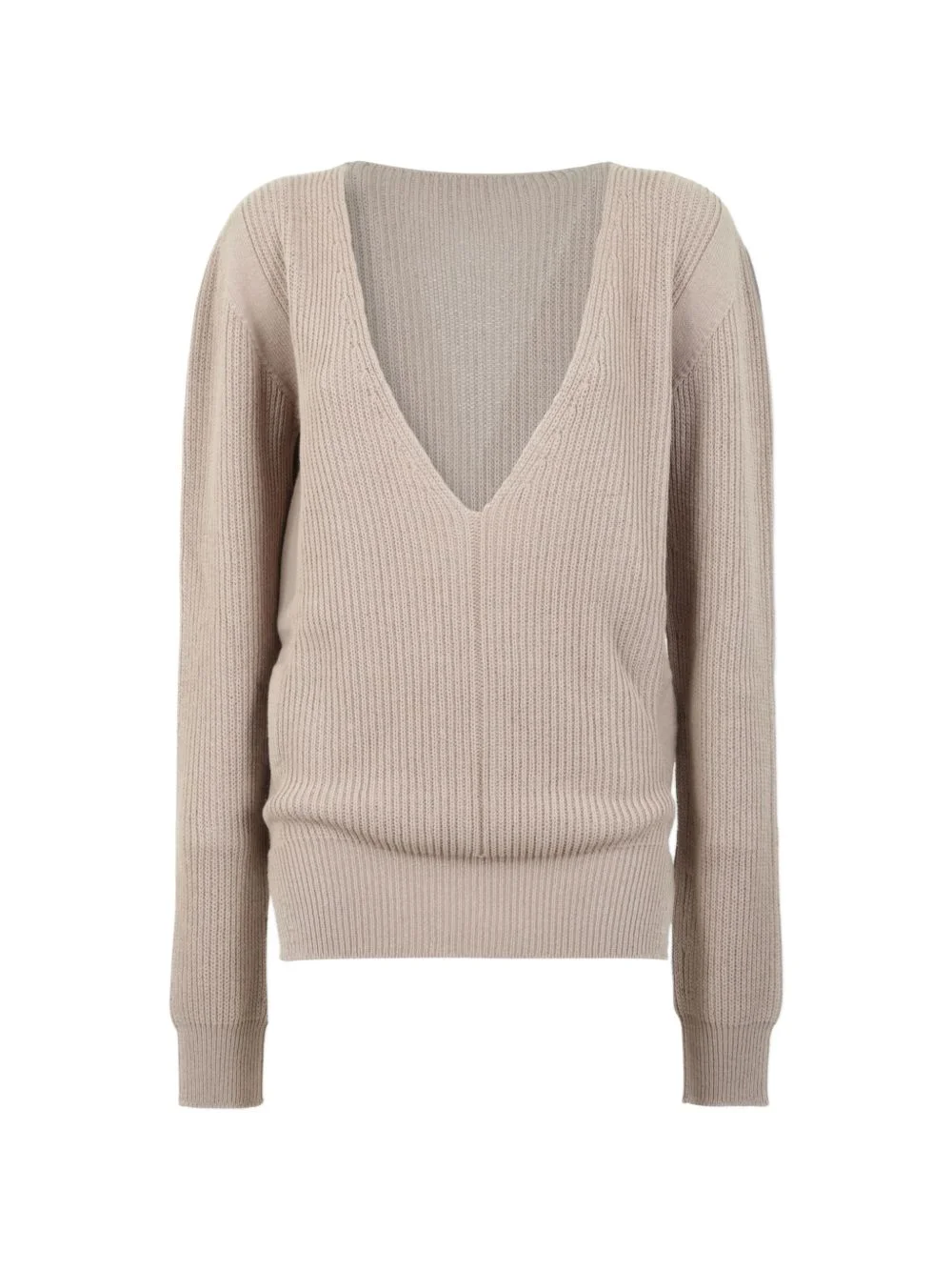 ribbed-knit V-neck sweater - 1