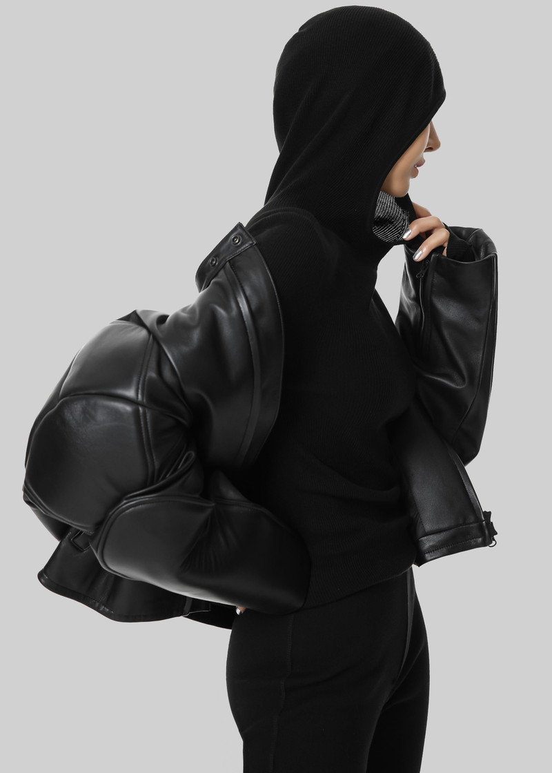 Danae Hooded Knit Top - Black 4