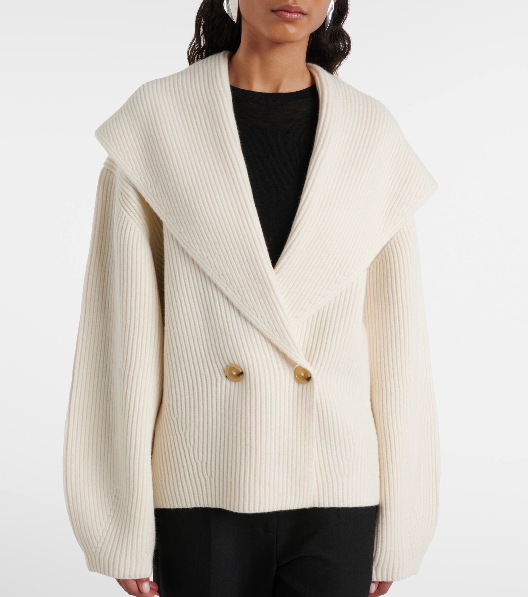 Ribbed-knit wool-blend cardigan - 6