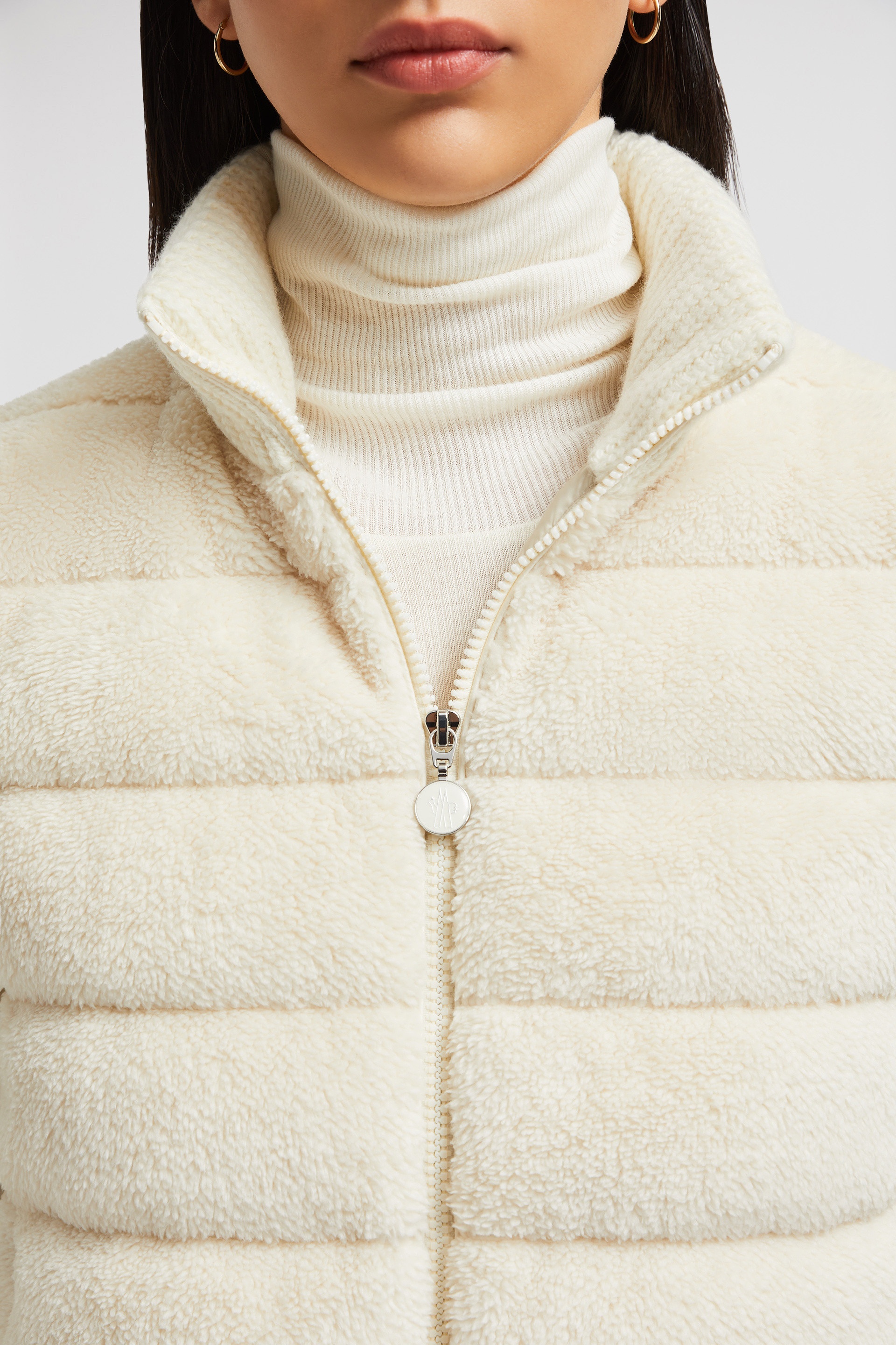 Padded Wool & Teddy Zip-Up Cardigan - 7