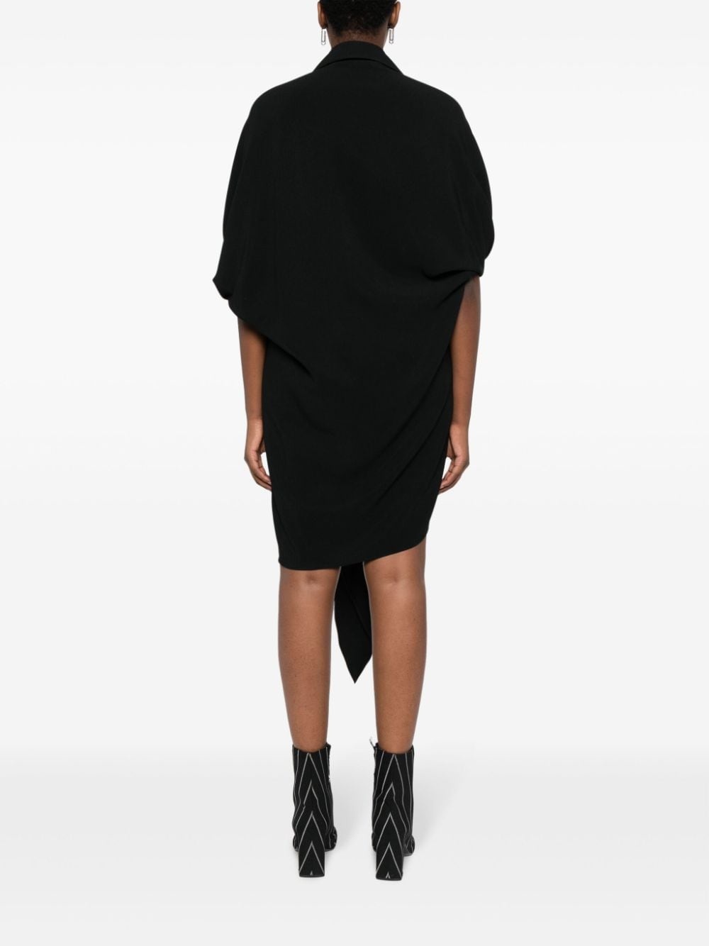 asymmetric poplin shirtdress - 4