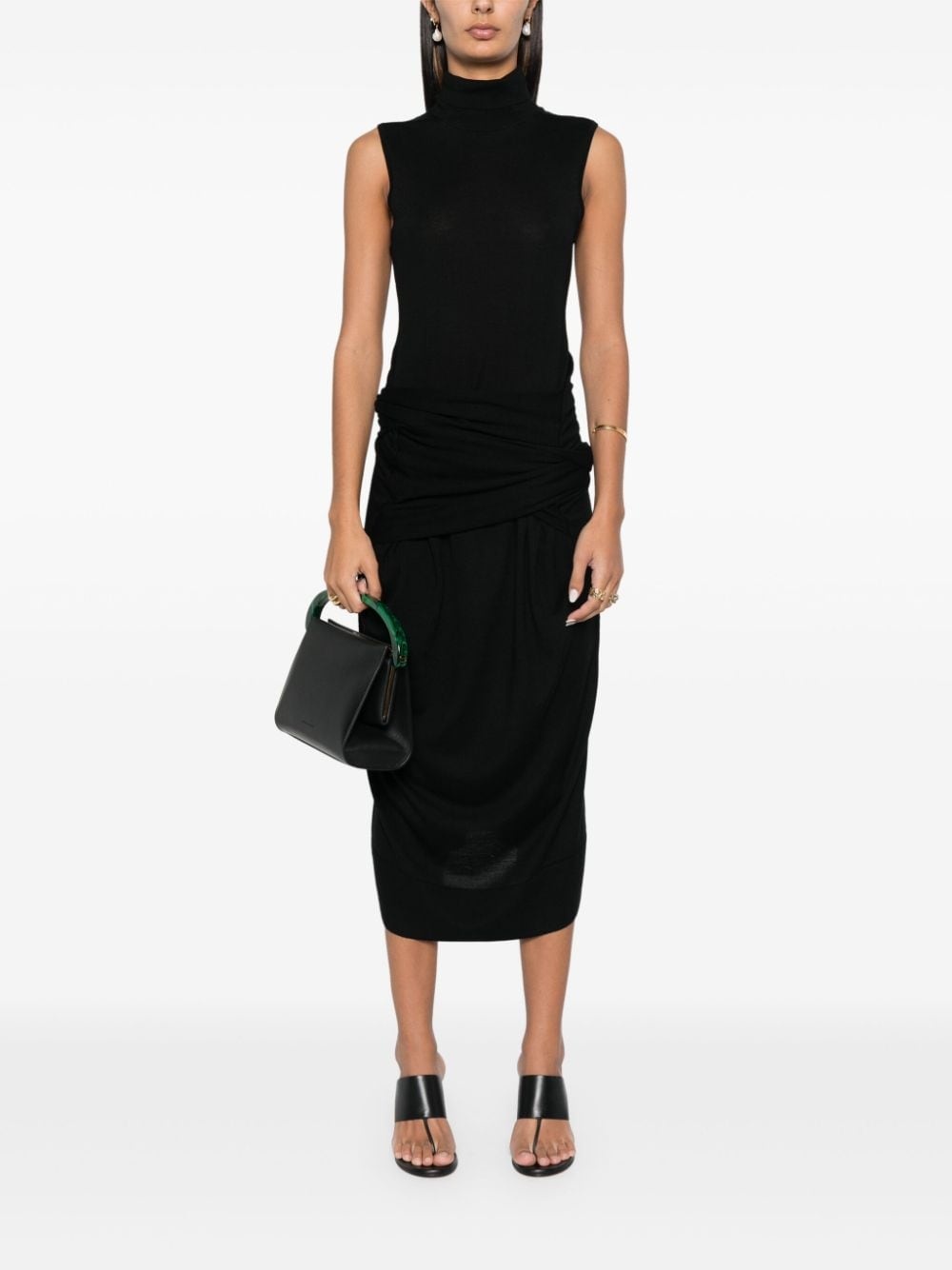 draped midi dress - 2