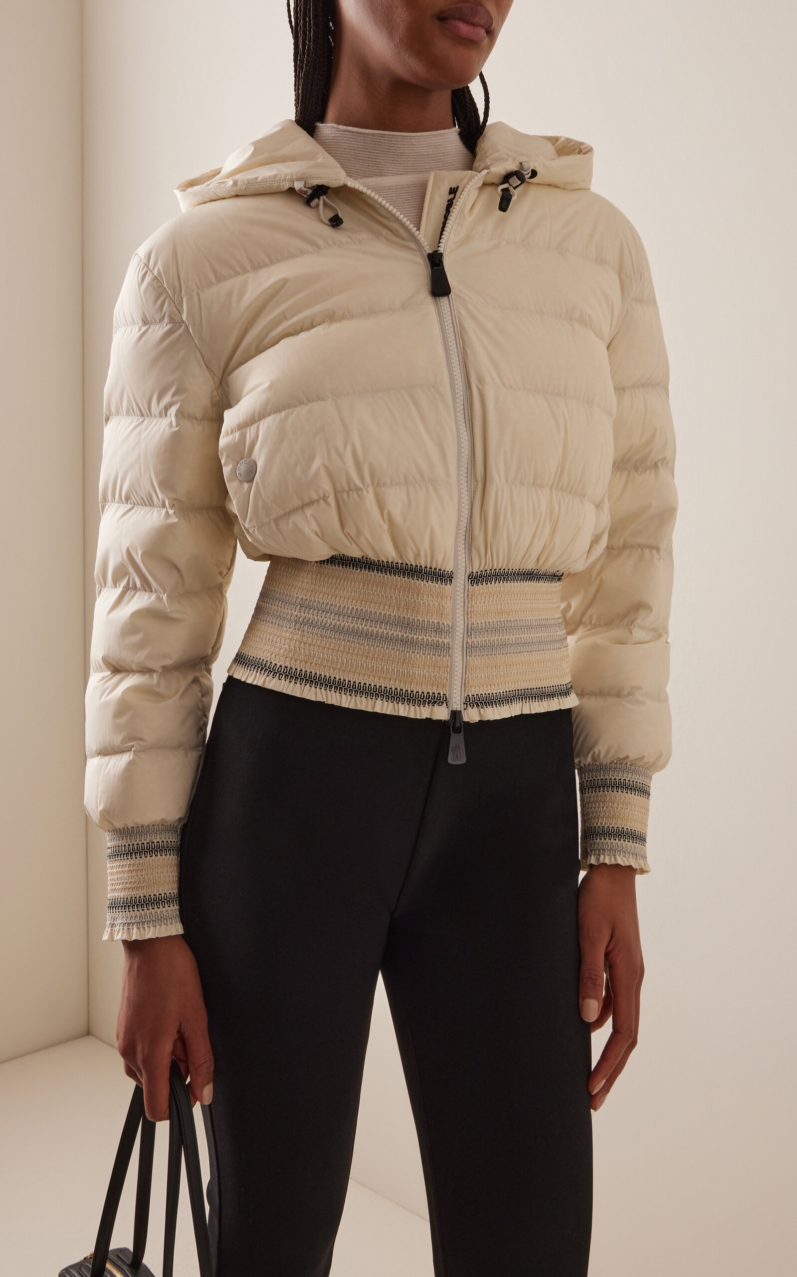 Jeypore Hooded Down Bomber Jacket ivory - 3