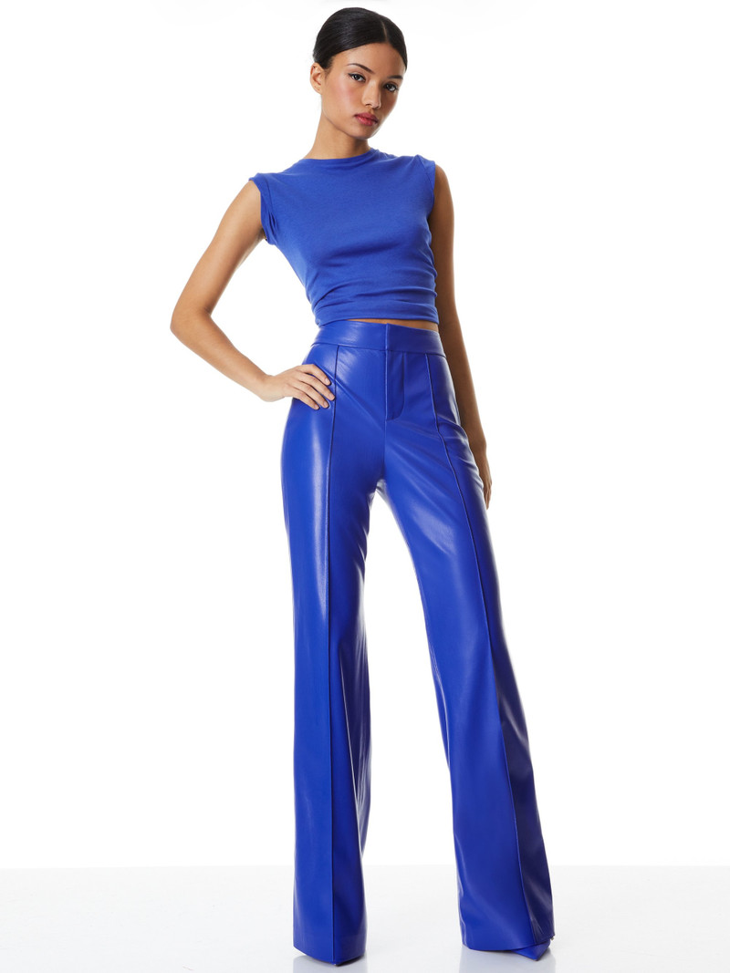 Alice + Olivia DYLAN VEGAN LEATHER WIDE LEG PANT outlook