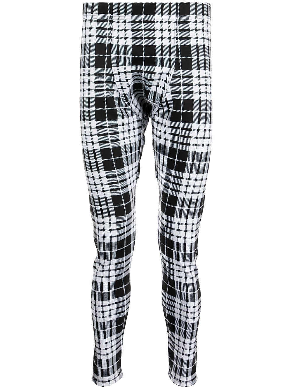 asymmetric check pattern leggings - 1