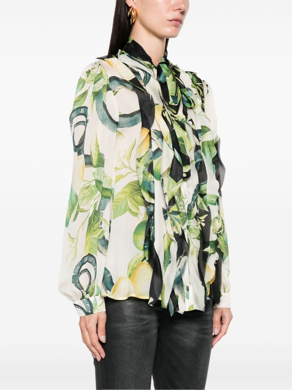 Lemon-print silk shirt - 3