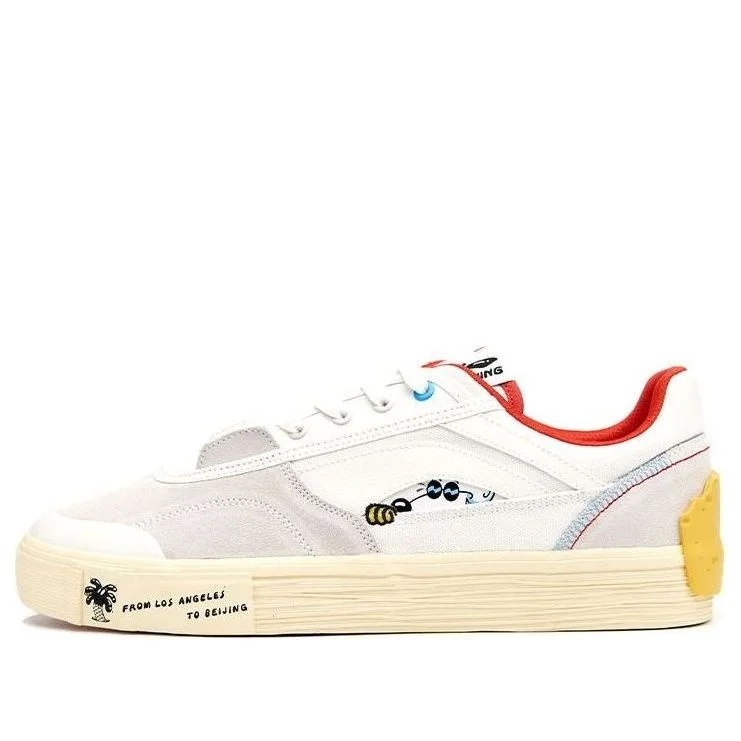 (WMNS) Li-Ning Steven Harrington x Ollie Skate Shoes 'White Grey Red' AETR004-1 - 1