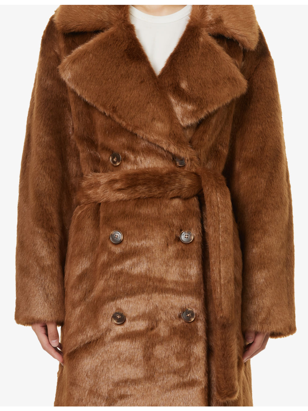 Joni belted faux-fur coat - 5