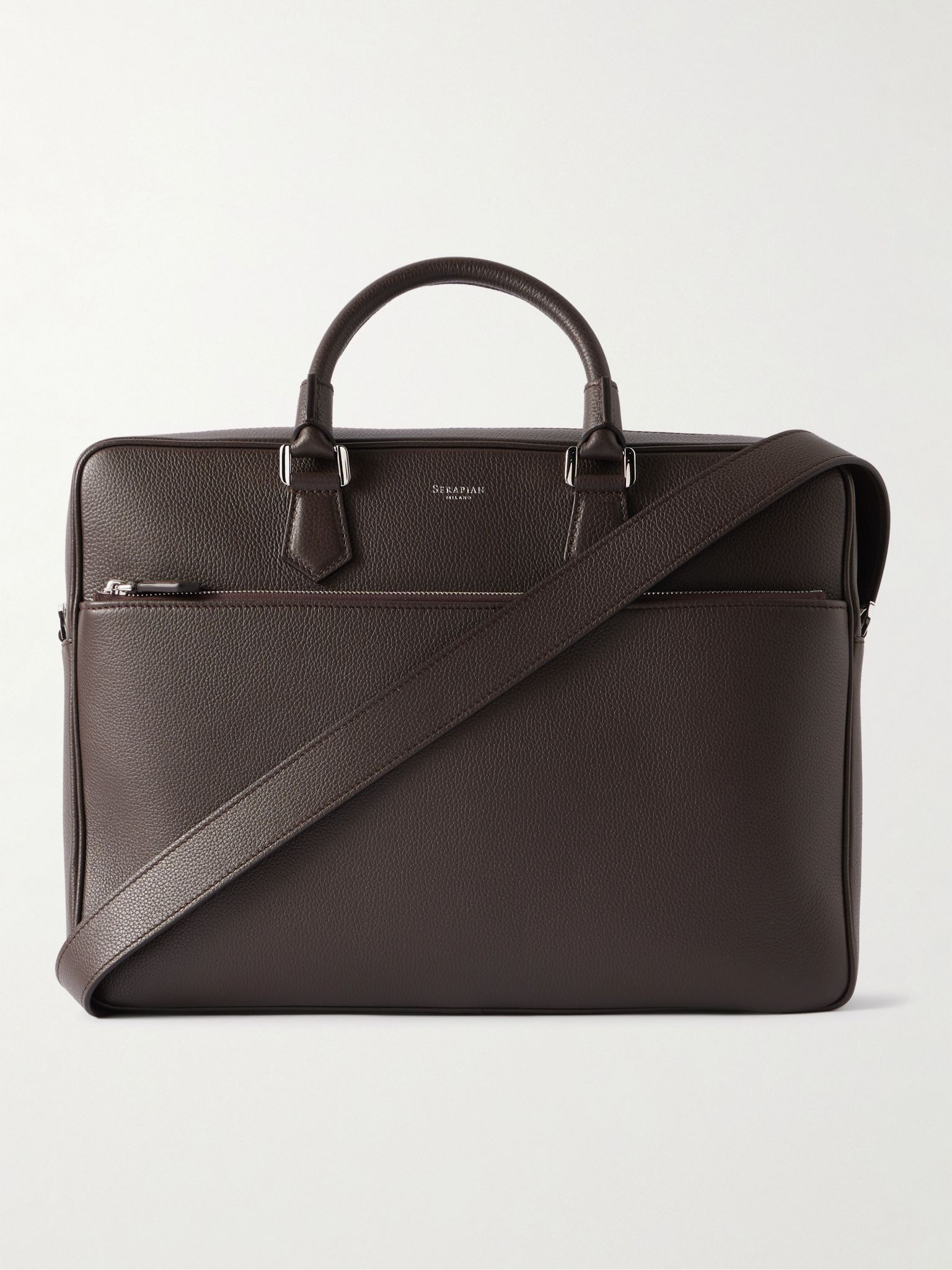 Full-Grain Leather Briefcase Brown - 1