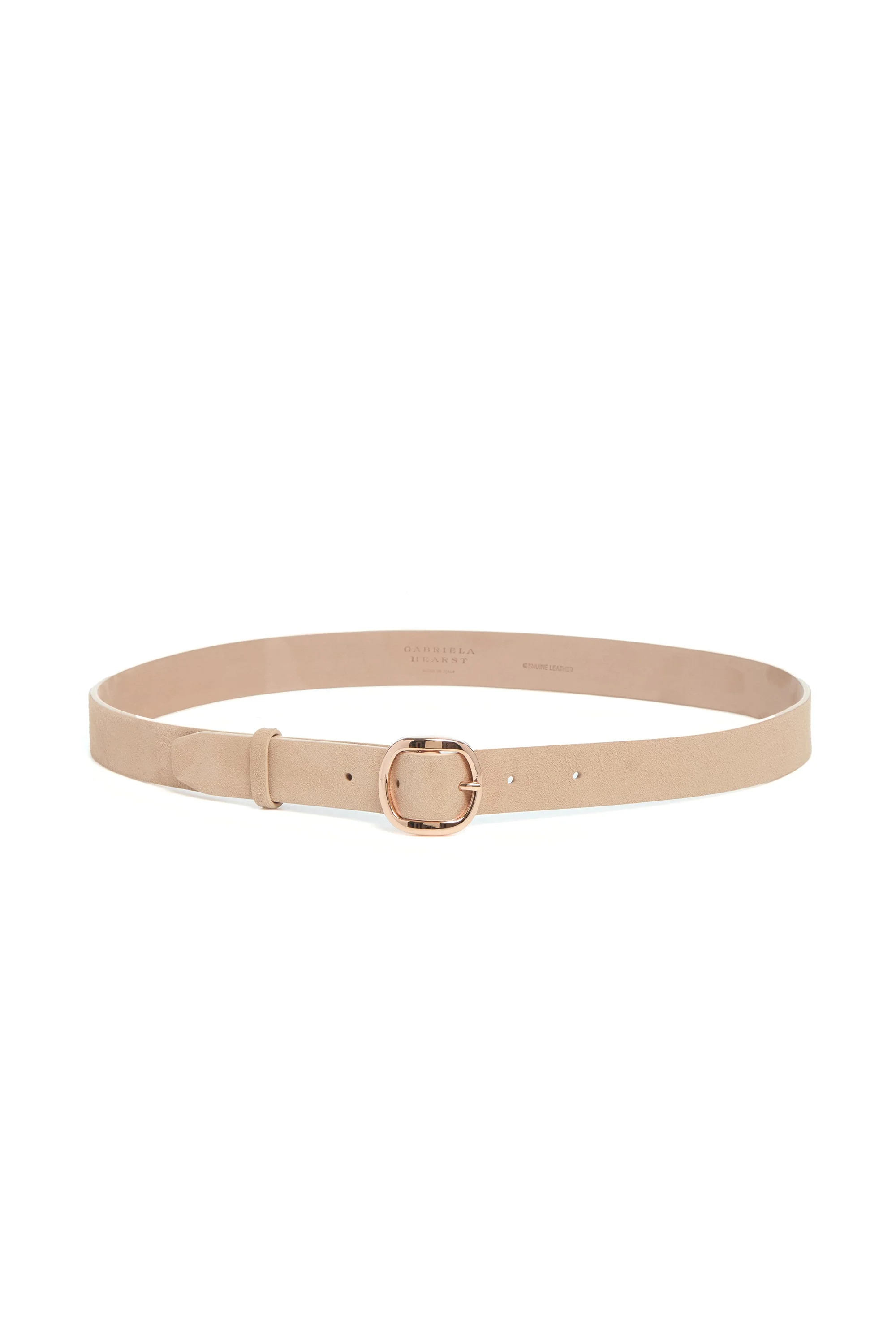 Thin Elster Belt in Light Beige Suede - 1