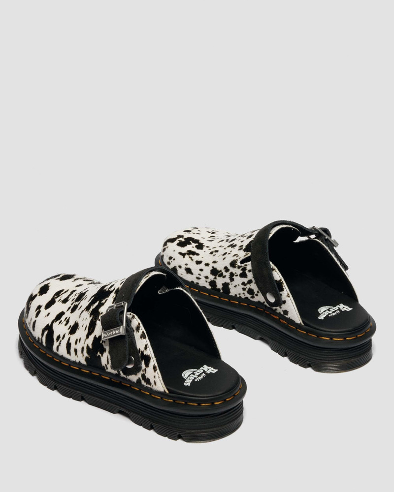 Zebzag Dalmatian Hair On Leather Slingback Platform Mules 9