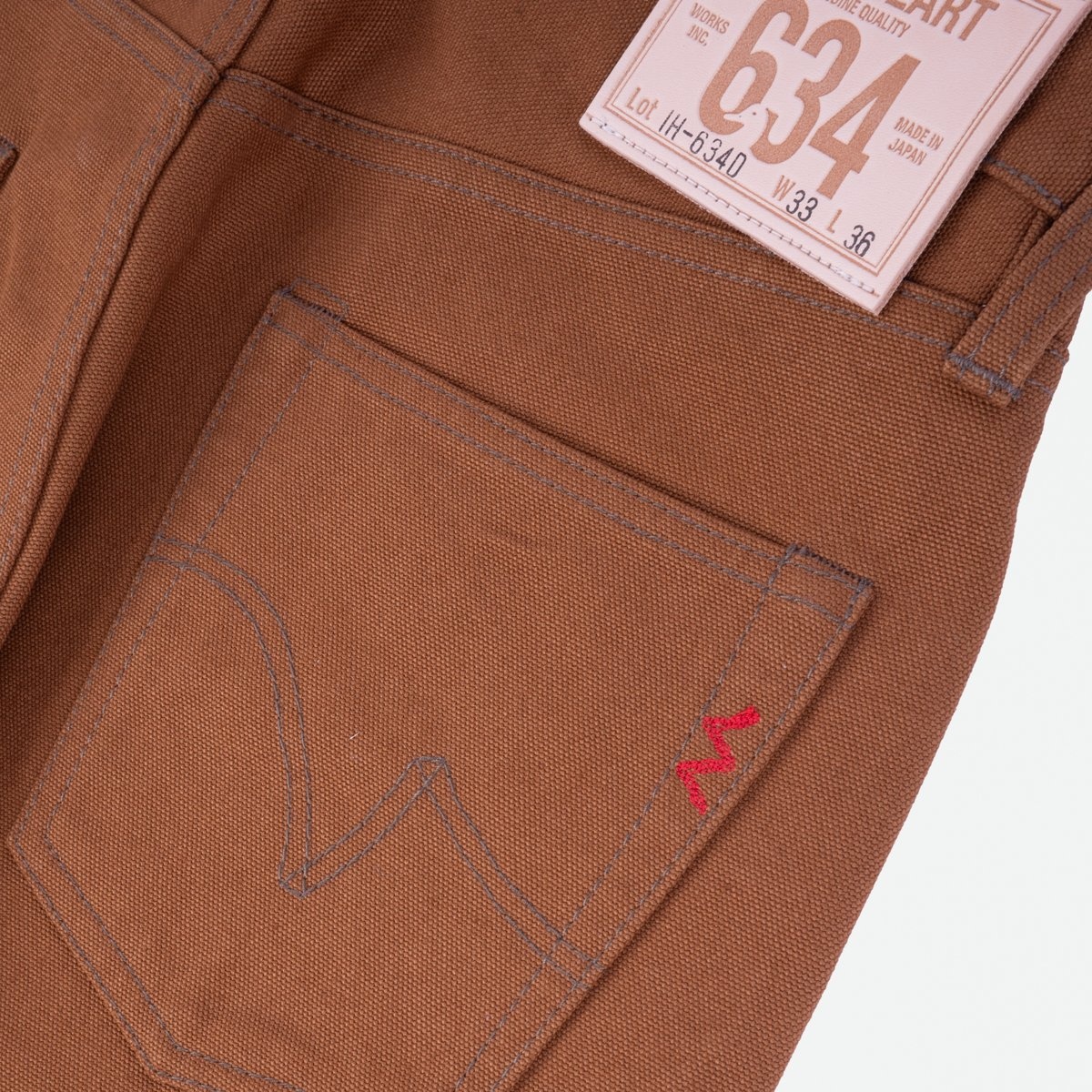 IH-634D 17oz Duck Straight Cut Jeans - Brown - 7