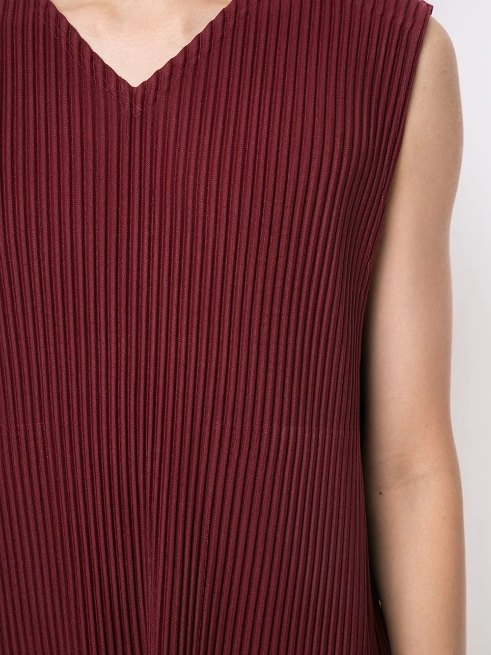 pleated V-neck tank top - 5