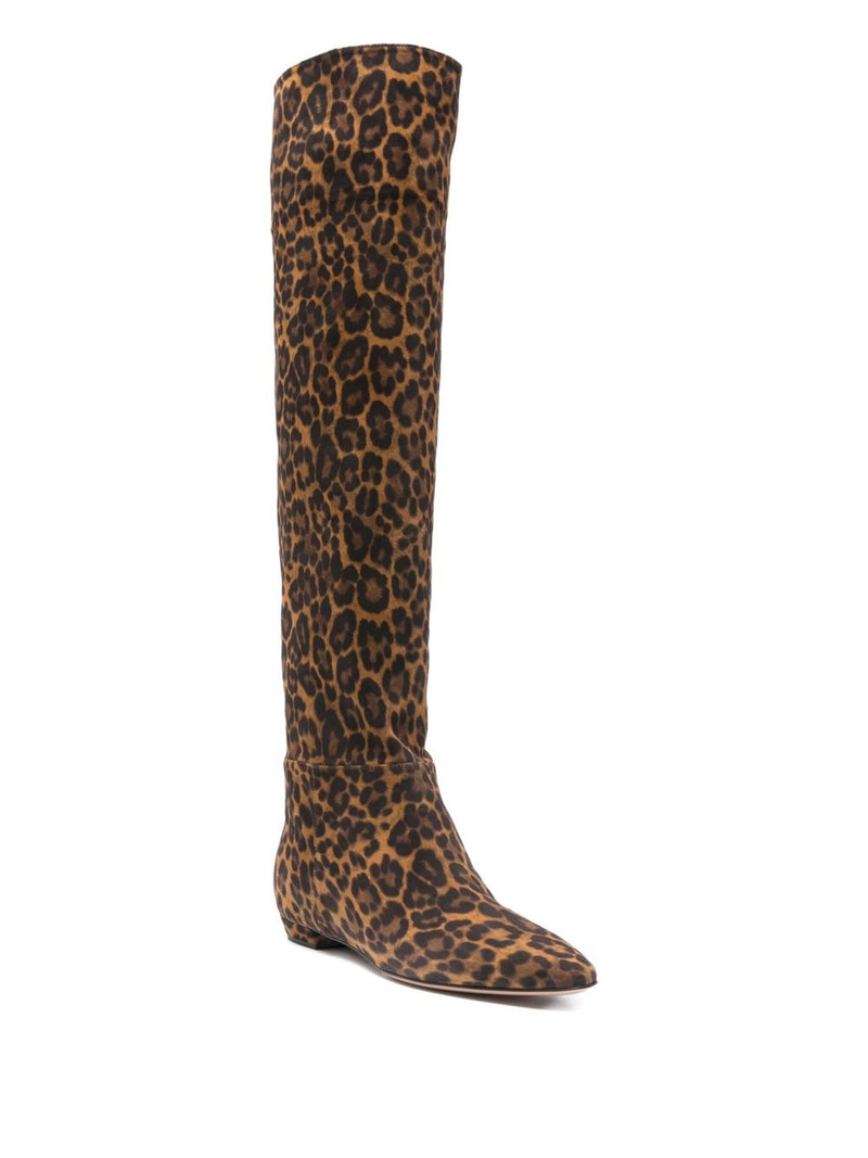 Gianvito Rossi 10mm leopard-print calf-leather boots outlook