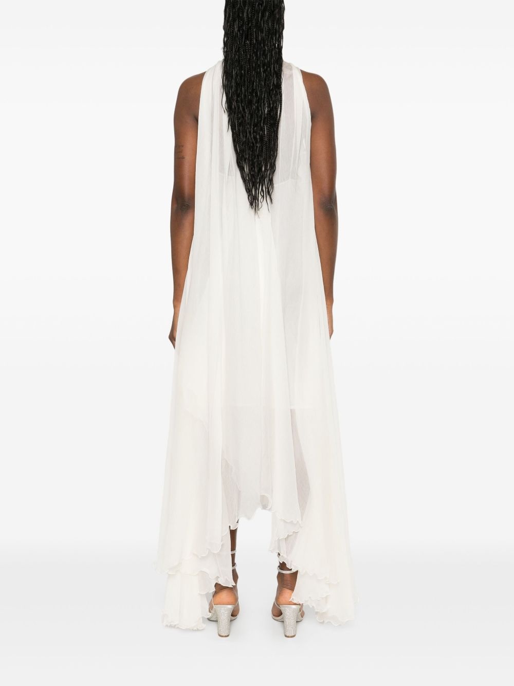 floral-appliqué silk maxi dress - 4