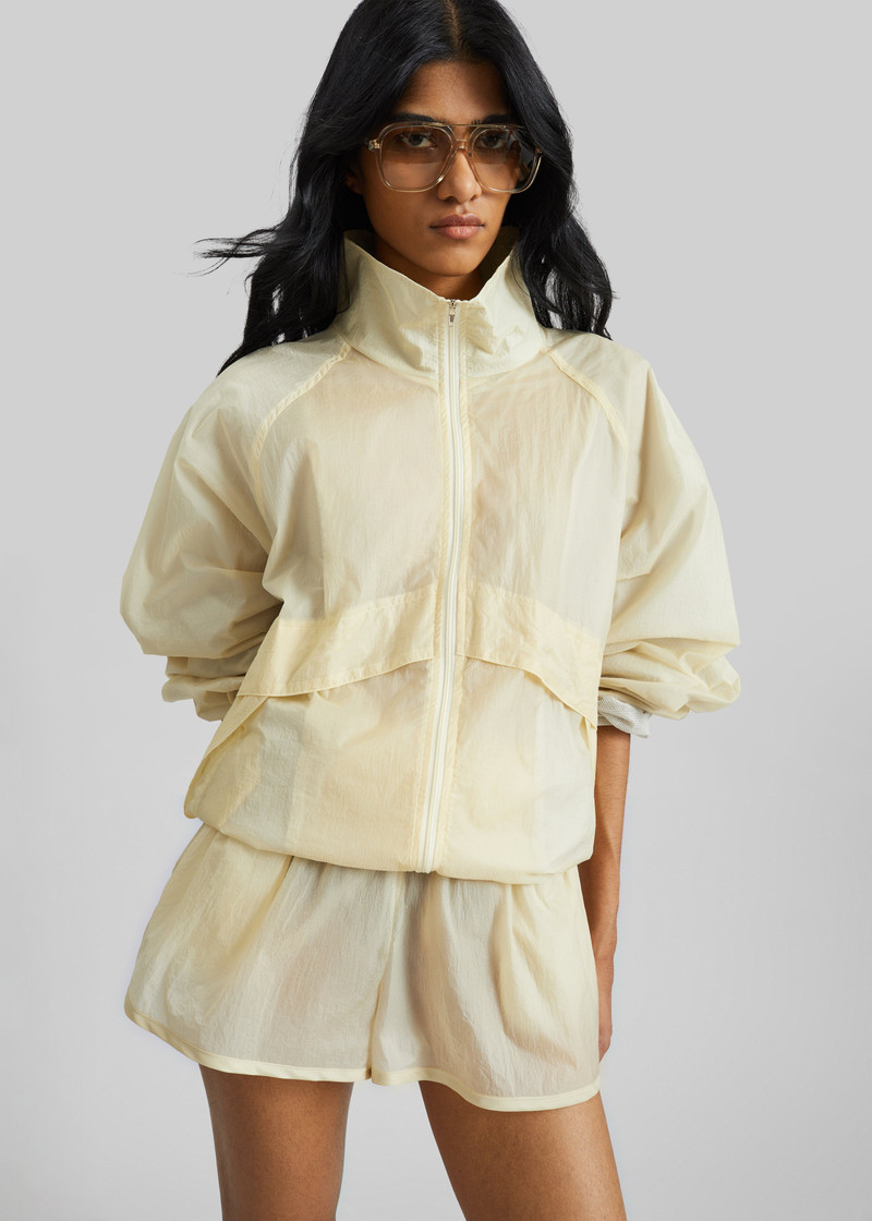 Bicos Sheer Track Jacket - Pale Yellow 3