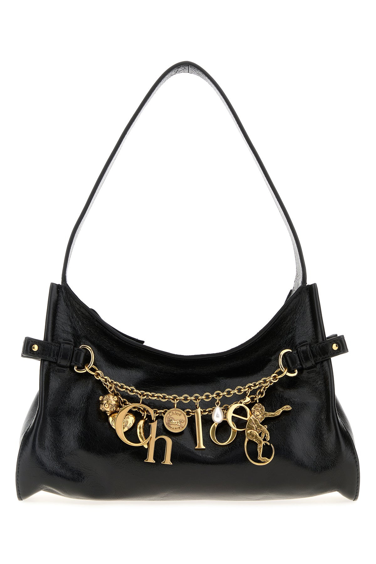 Black leather Chloè Charms shoulder bag - 1