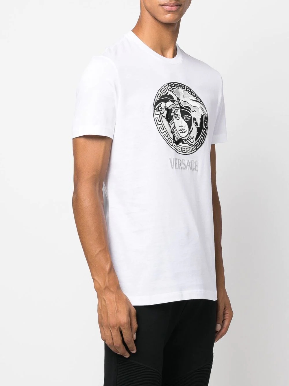 embroidered Medusa head T-shirt - 3