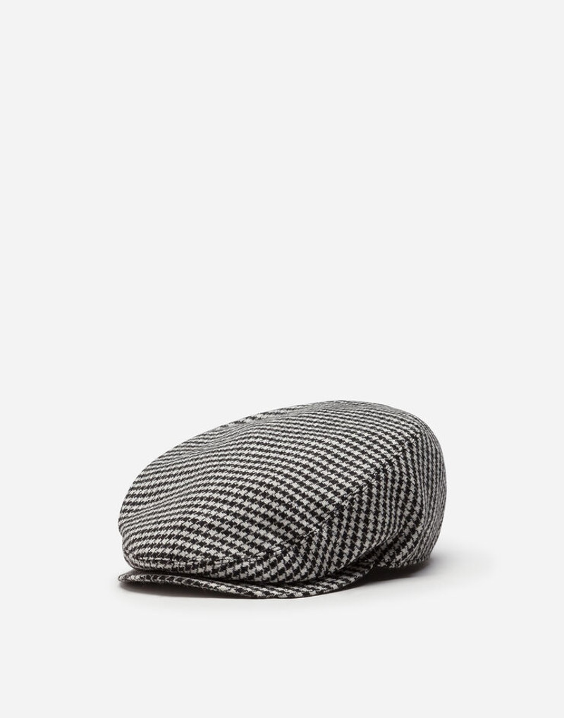 Wool houndstooth flat cap 1
