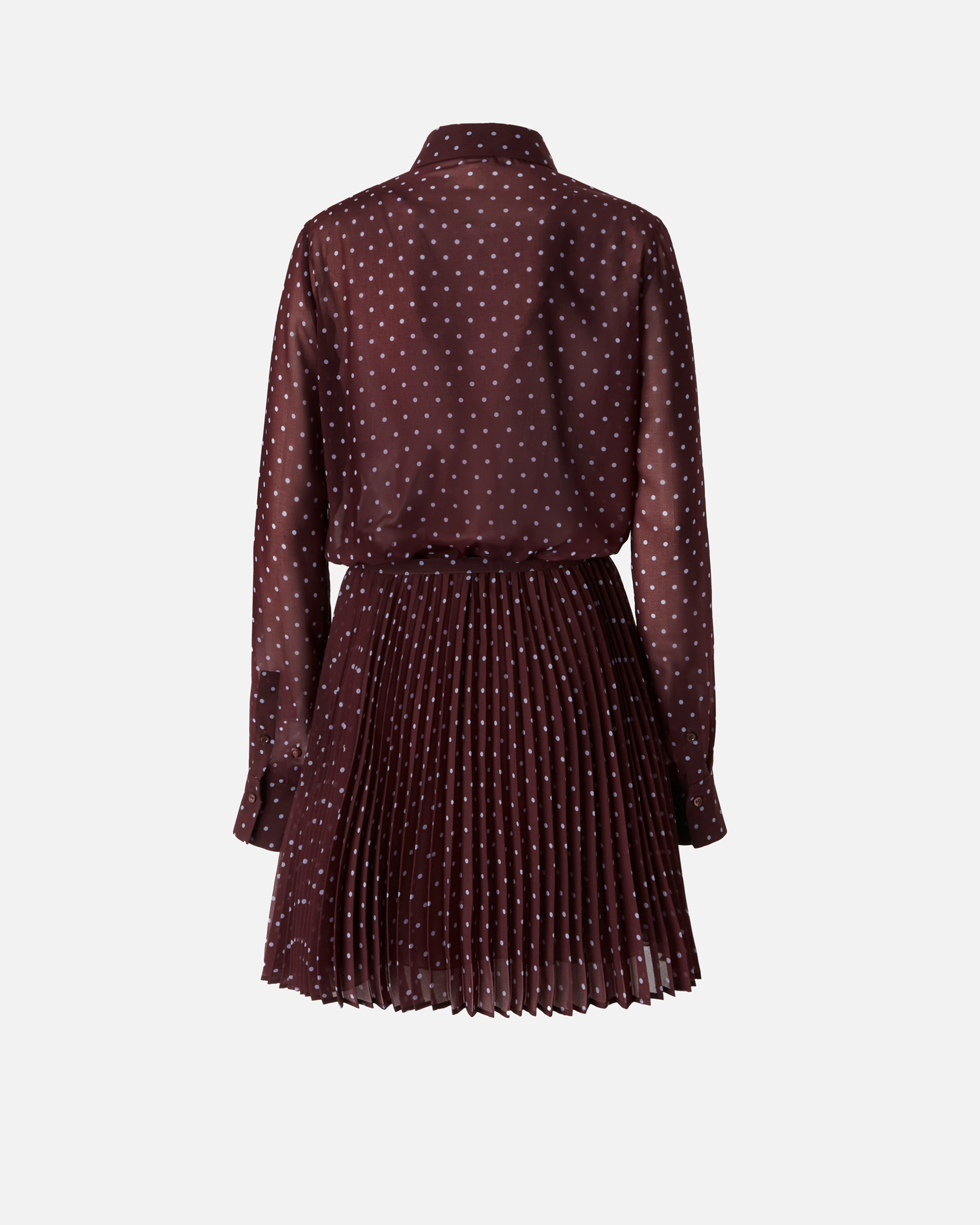 MINI CHIFFON SHIRT DRESS WITH POLKA DOTS - 6