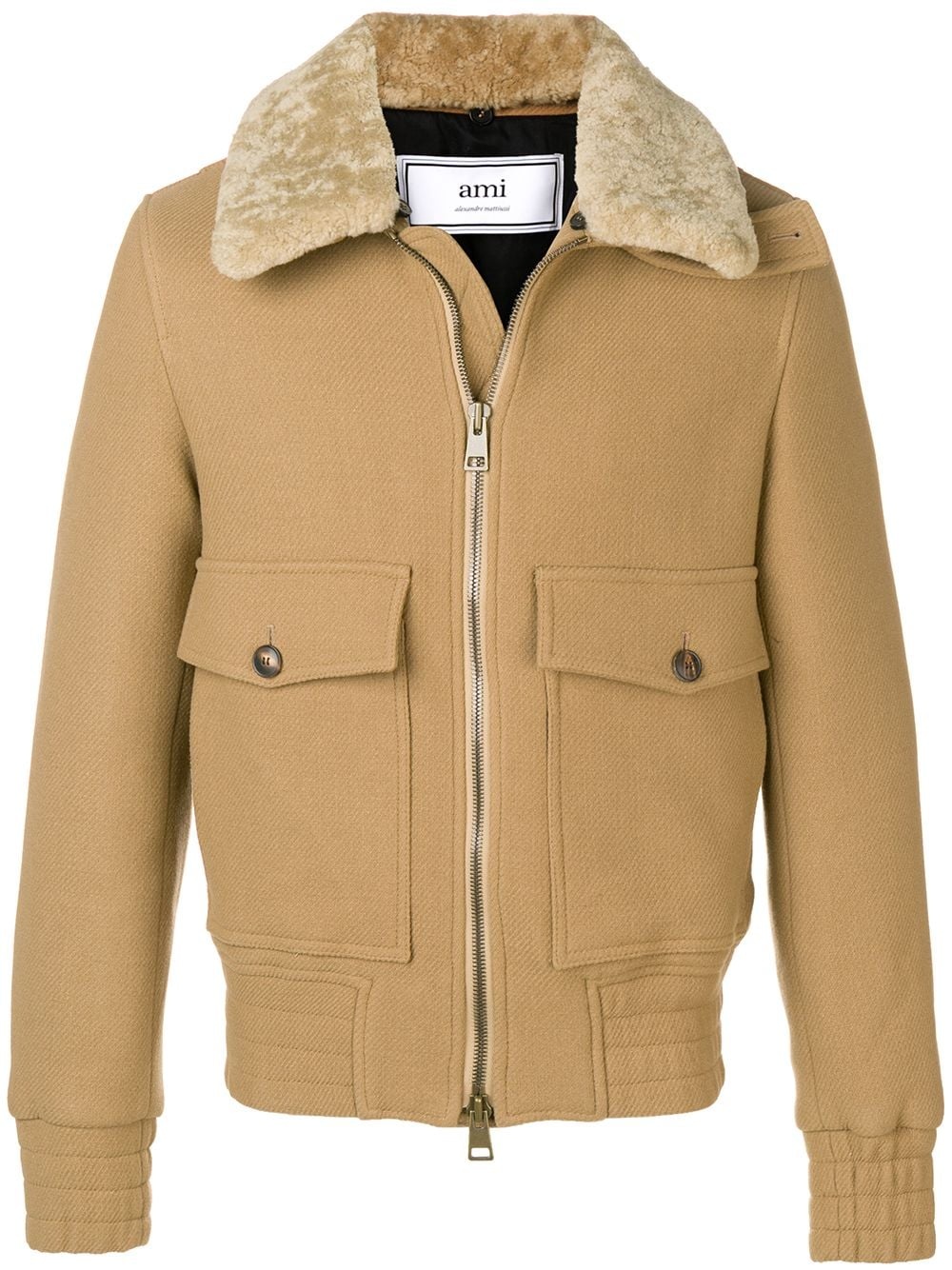 Shearling-Trimmed Aviator Jacket - 1