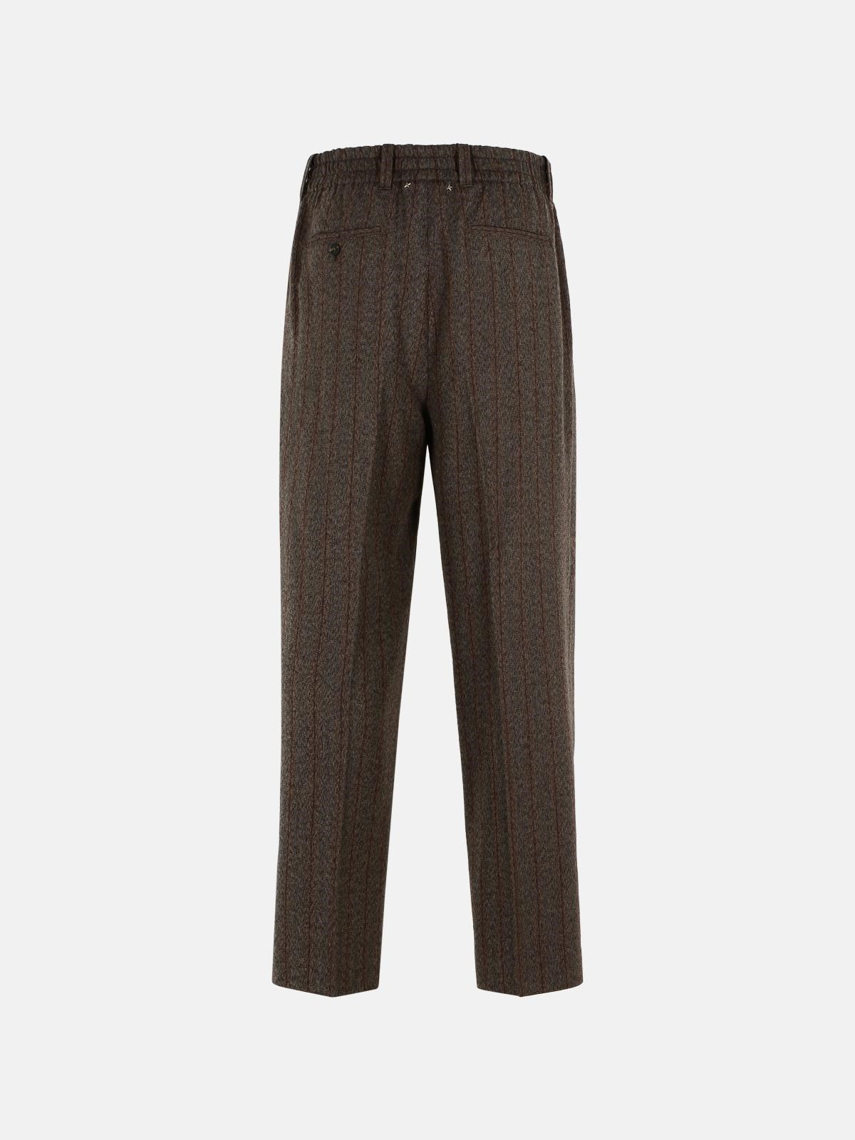 BROWN VIRGIN WOOL TROUSERS - 3